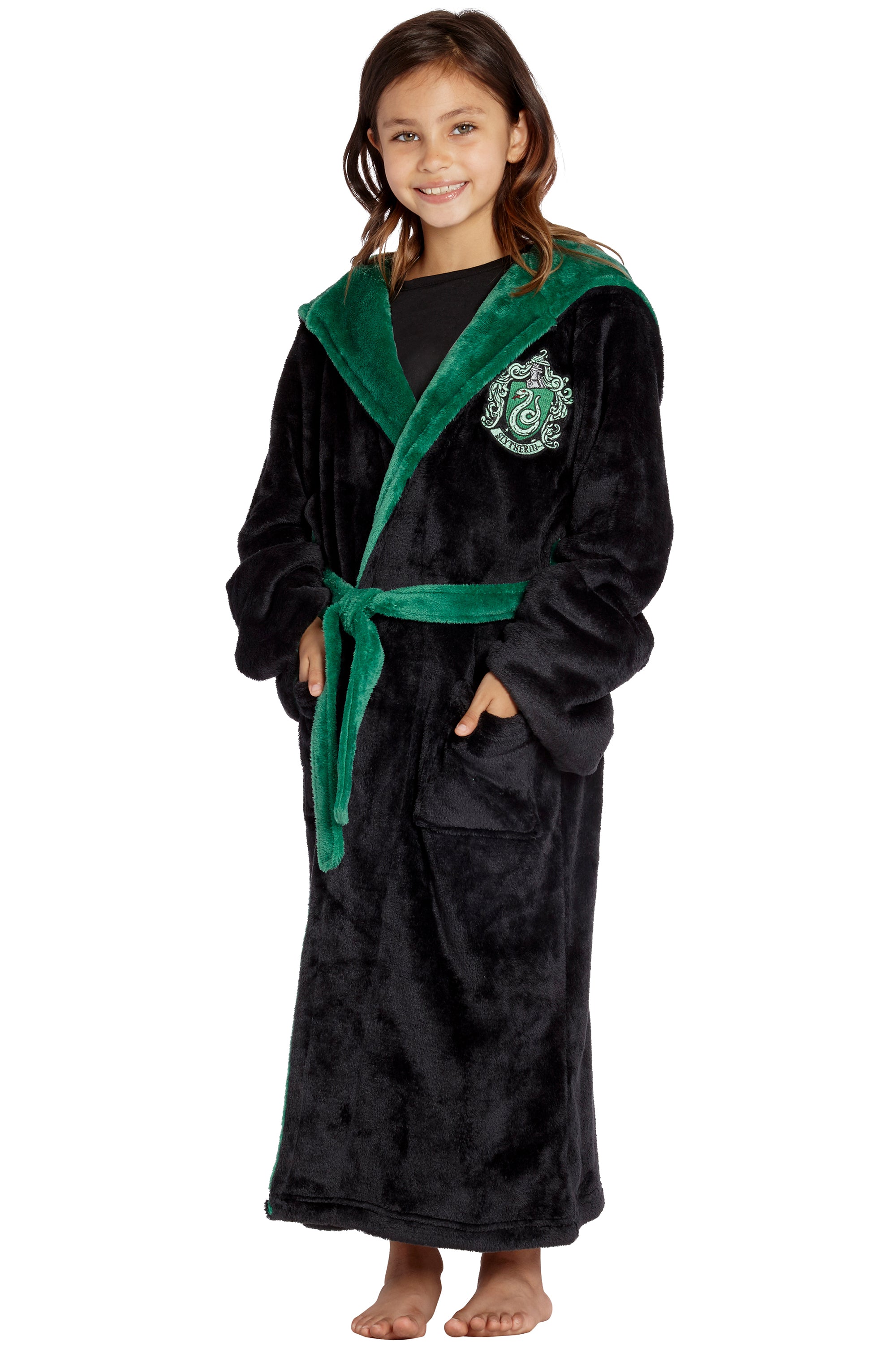 Harry Potter Hogwarts Houses Girl's Fleece Robe Pajama Lounge