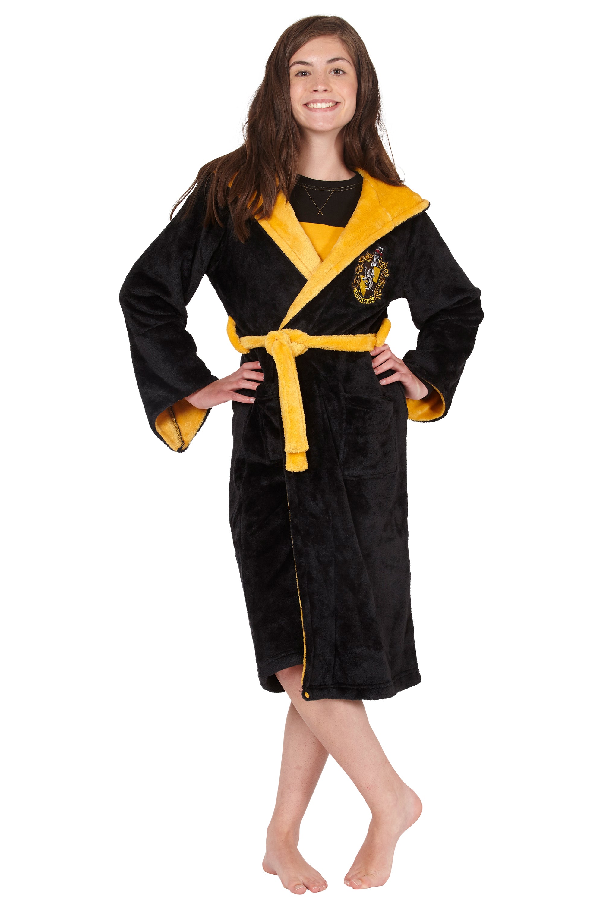 Harry Potter Hogwarts Houses Girl's Fleece Robe Pajama Lounge