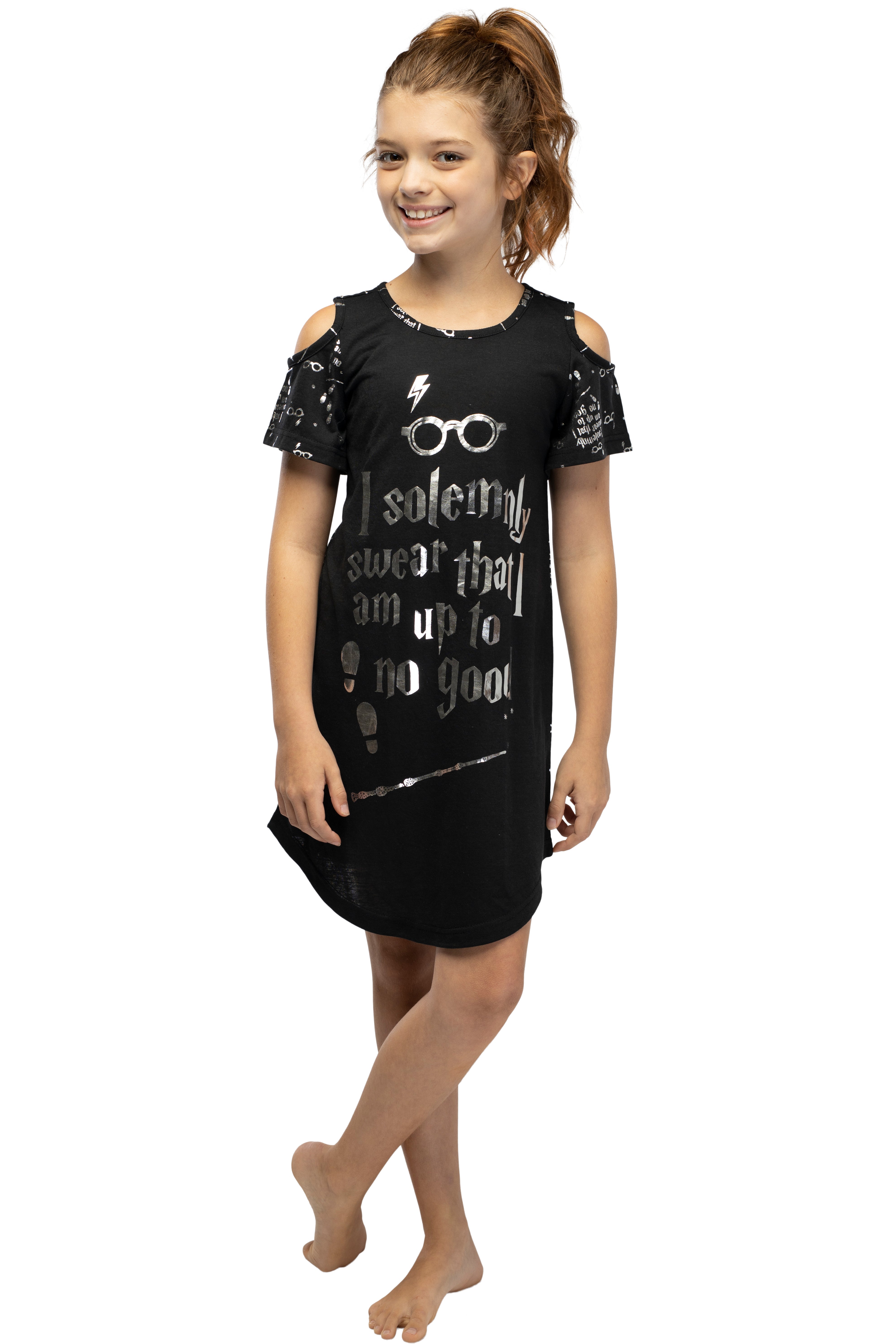 Intimo Big Girls' Harry Potter I Solemnly Swear Shoulder Cut Out Nightgown