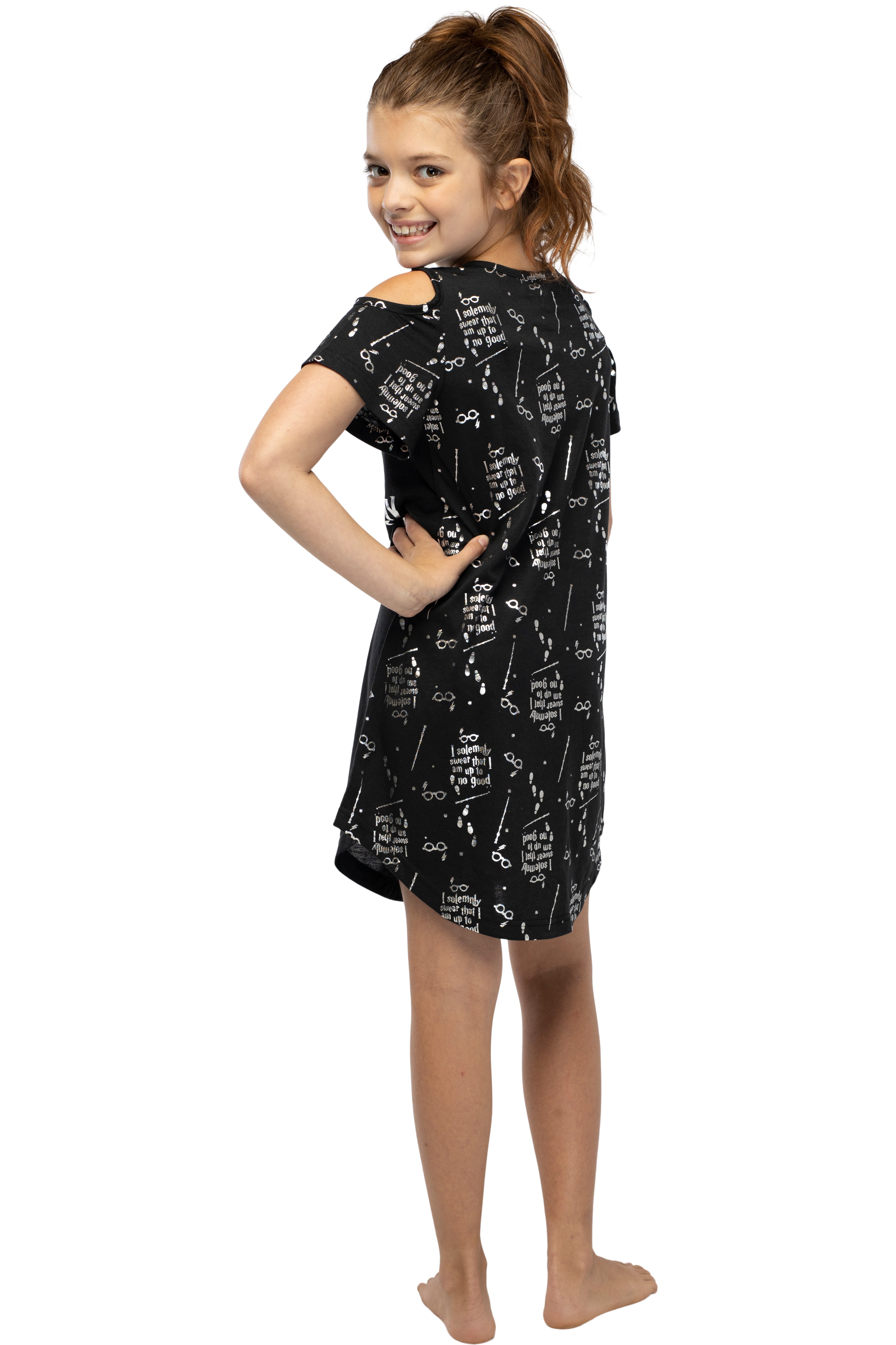 Intimo Big Girls' Harry Potter I Solemnly Swear Shoulder Cut Out Nightgown