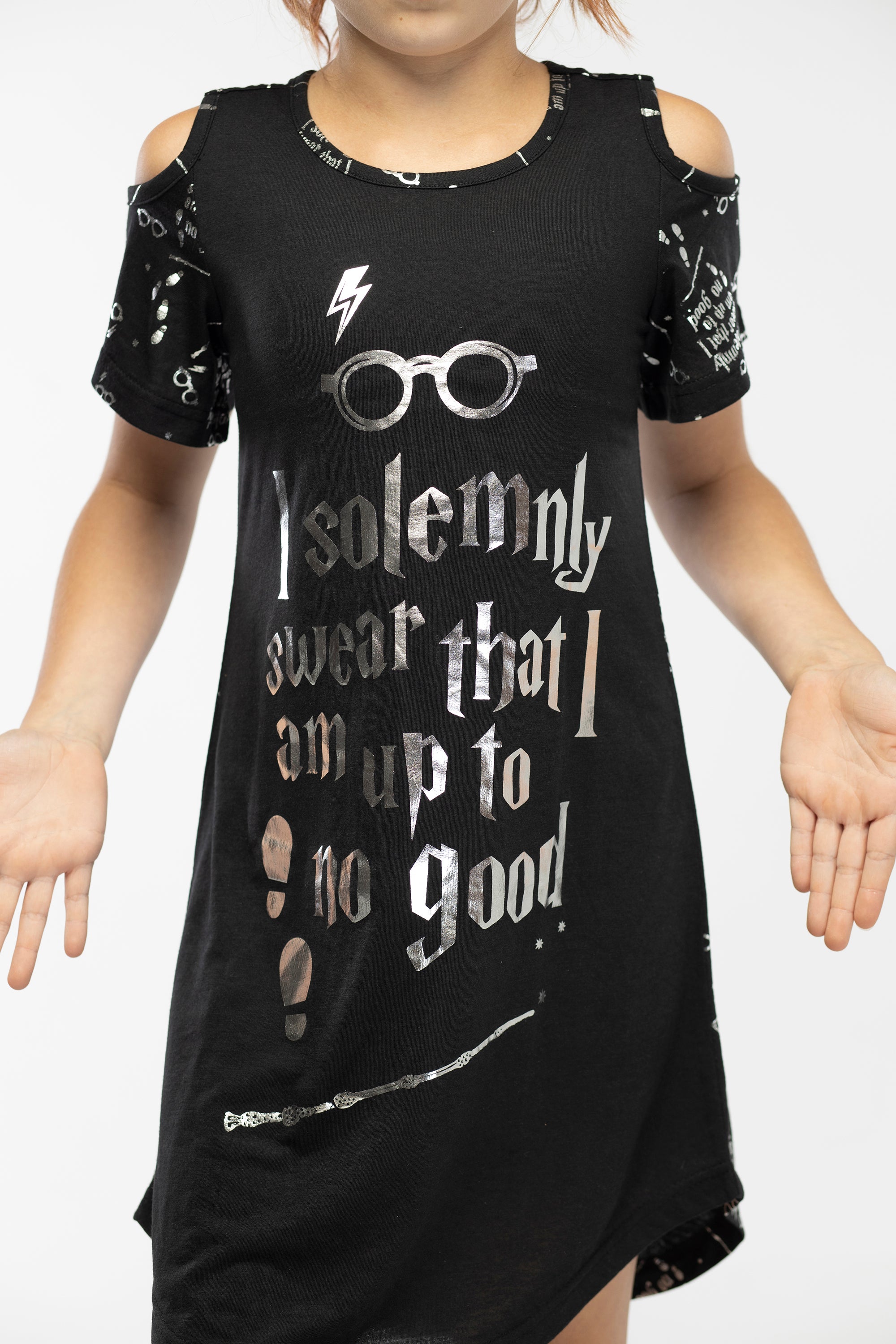 Intimo Big Girls' Harry Potter I Solemnly Swear Shoulder Cut Out Nightgown