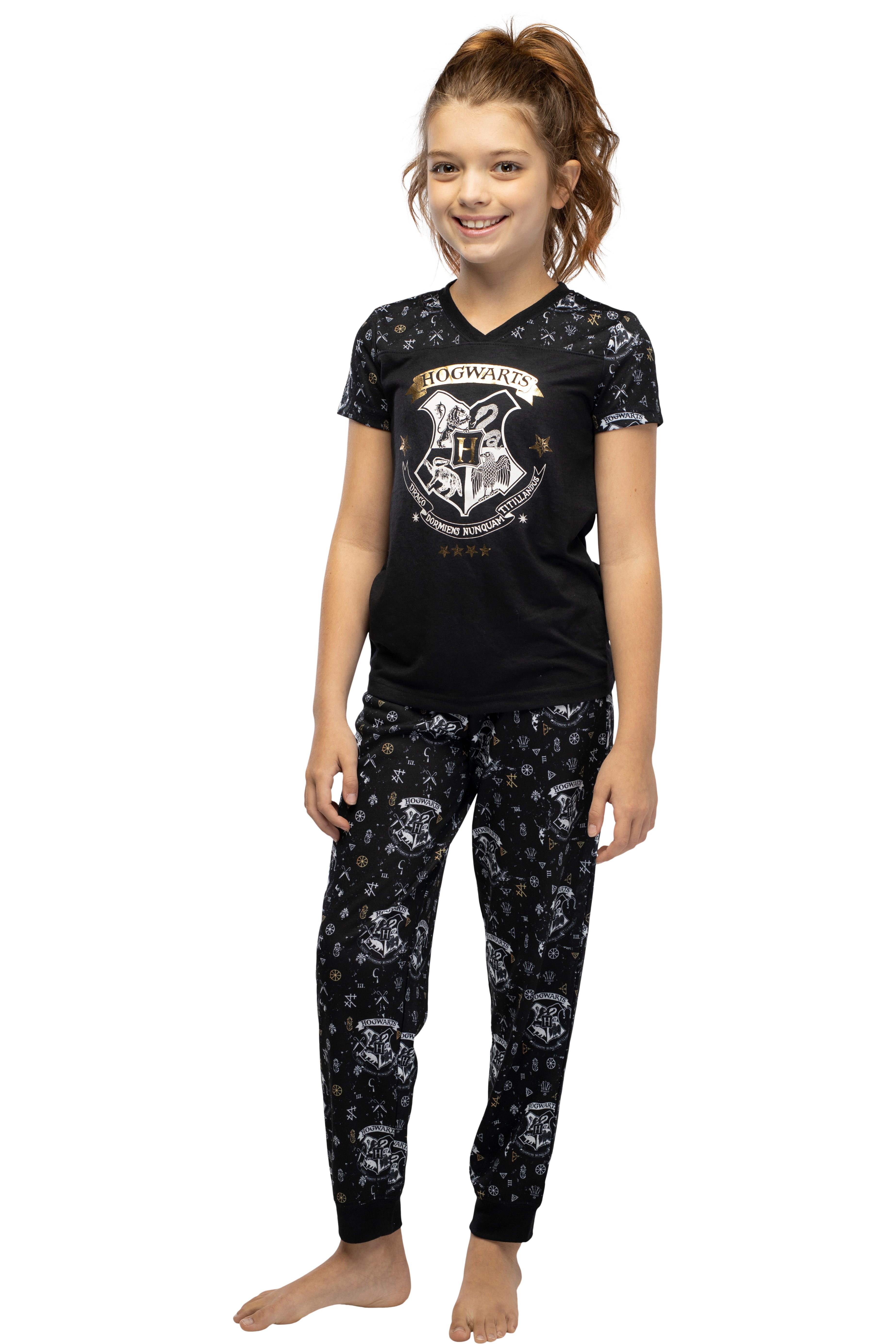 Harry Potter Hermione Hogwarts Crest Athletic Jogger Pajama 2pc Set