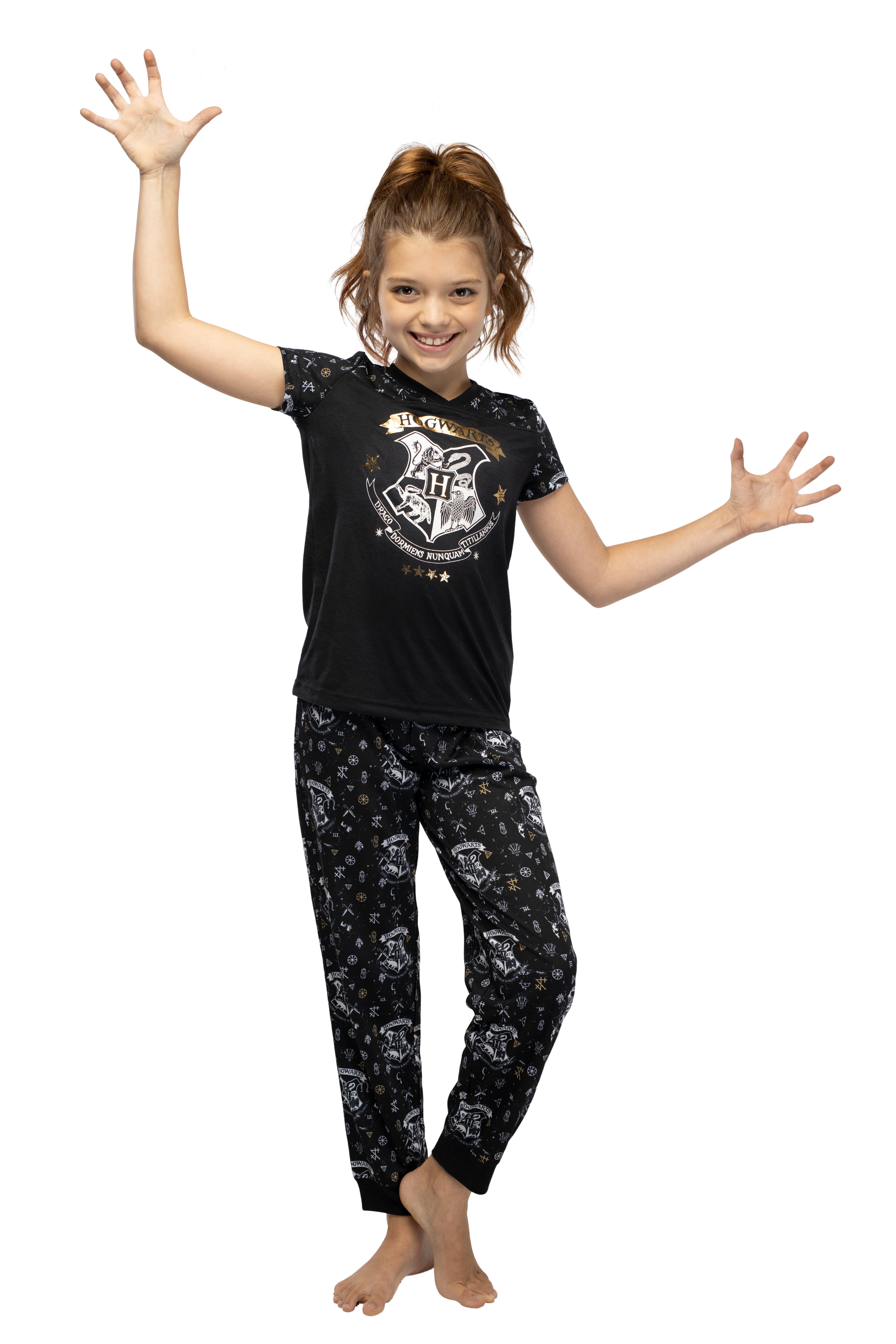 Harry Potter Hermione Hogwarts Crest Athletic Jogger Pajama 2pc Set