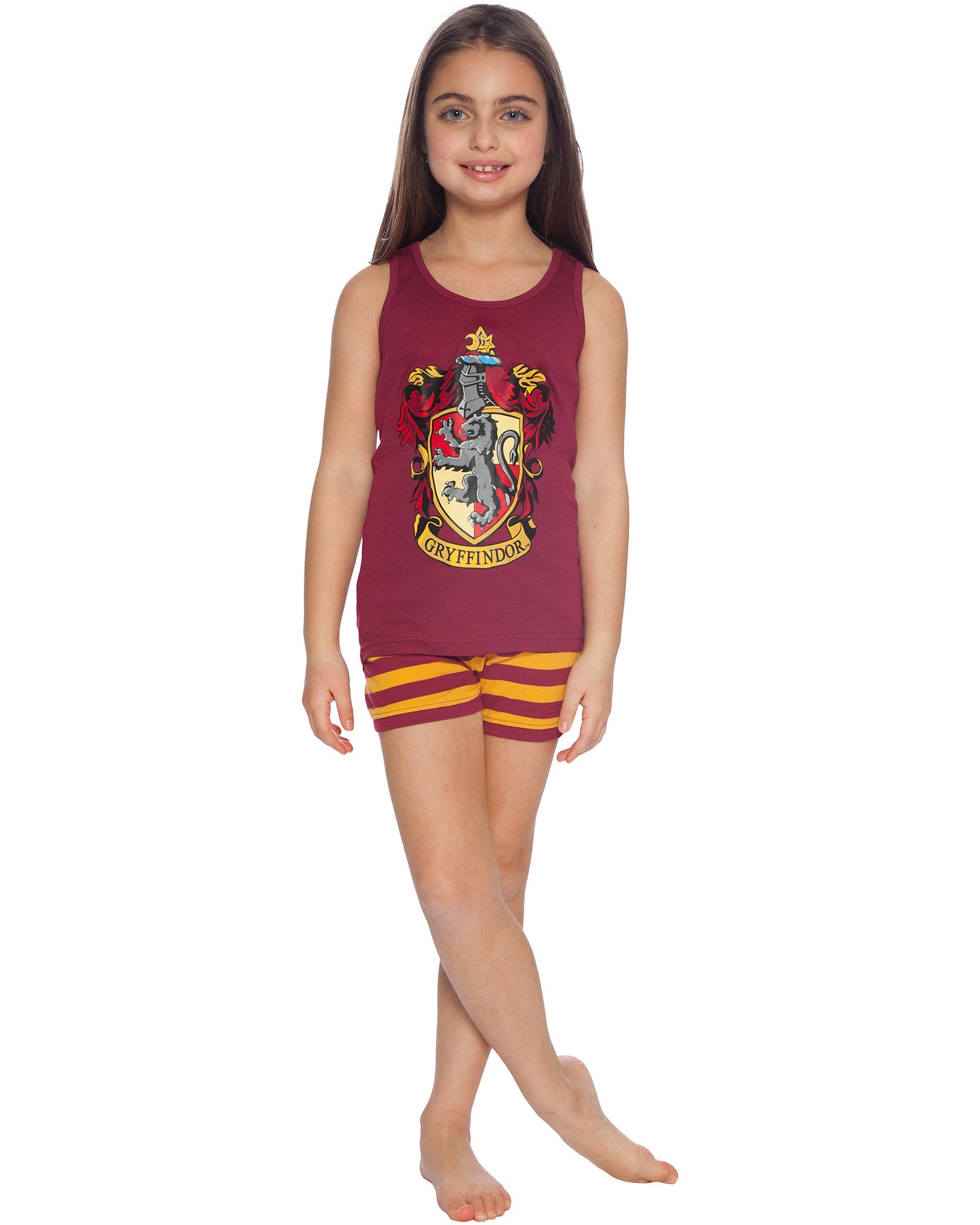 Harry Potter Girls Little Gryffindor House Crest Cotton Tank Top Pajama Short Set