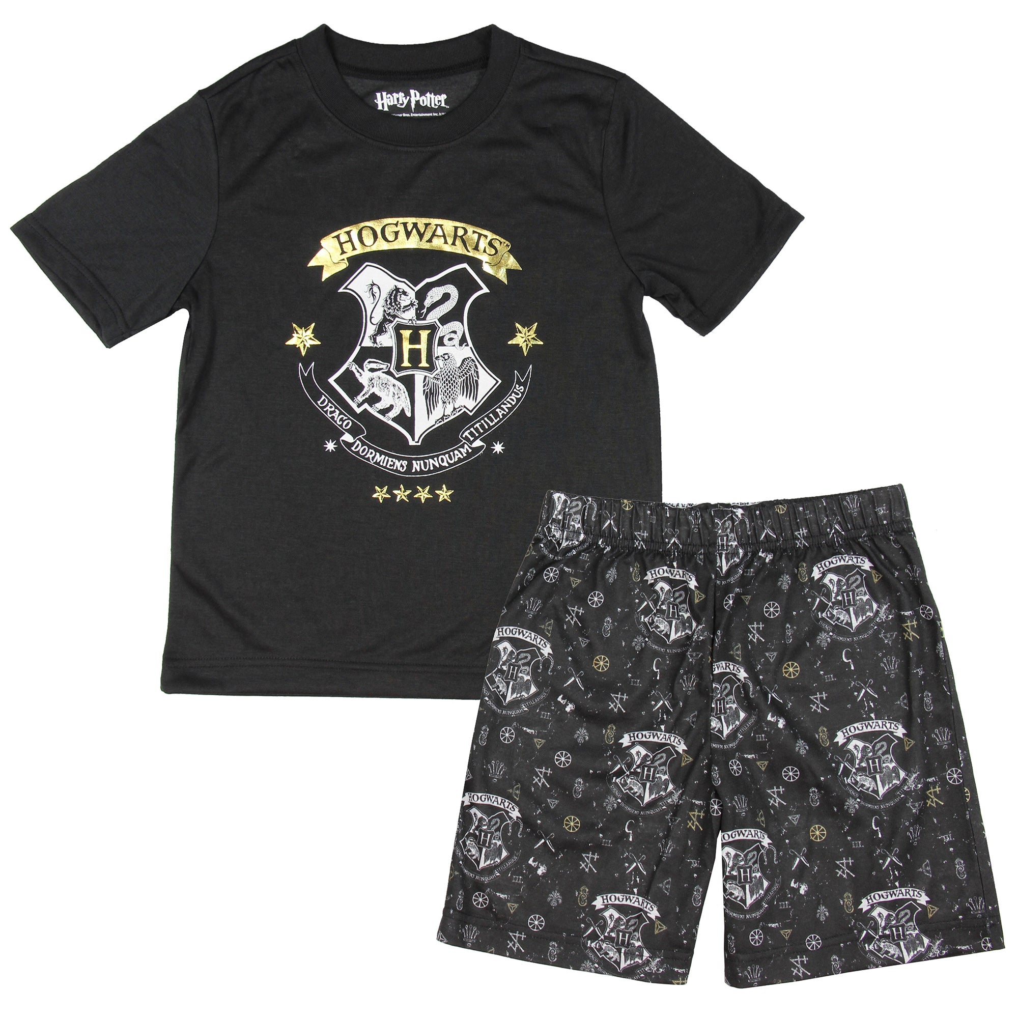 HARRY POTTER Boys Little Hogwarts Wizard Crest Pajama Short Set