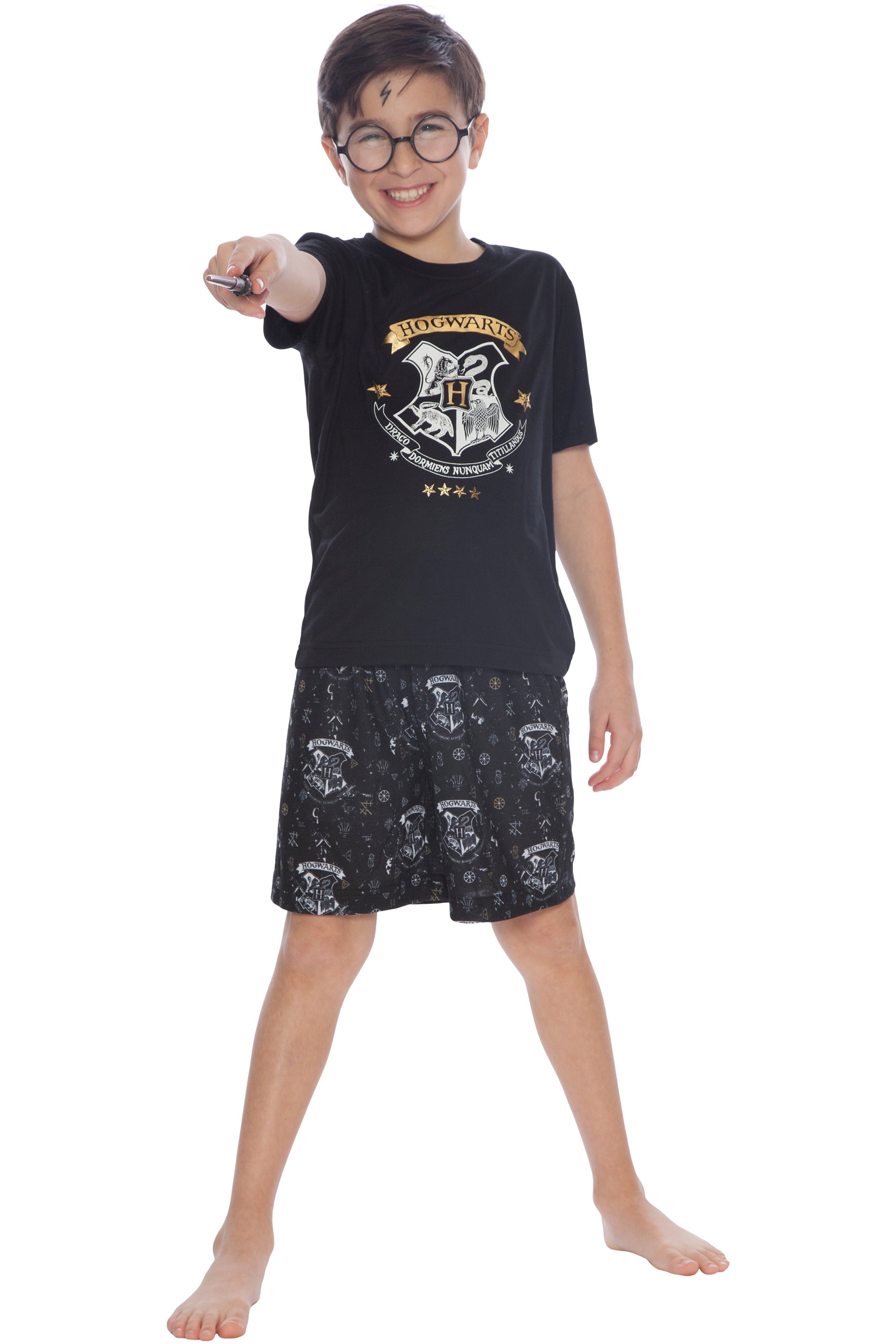 HARRY POTTER Boys Little Hogwarts Wizard Crest Pajama Short Set