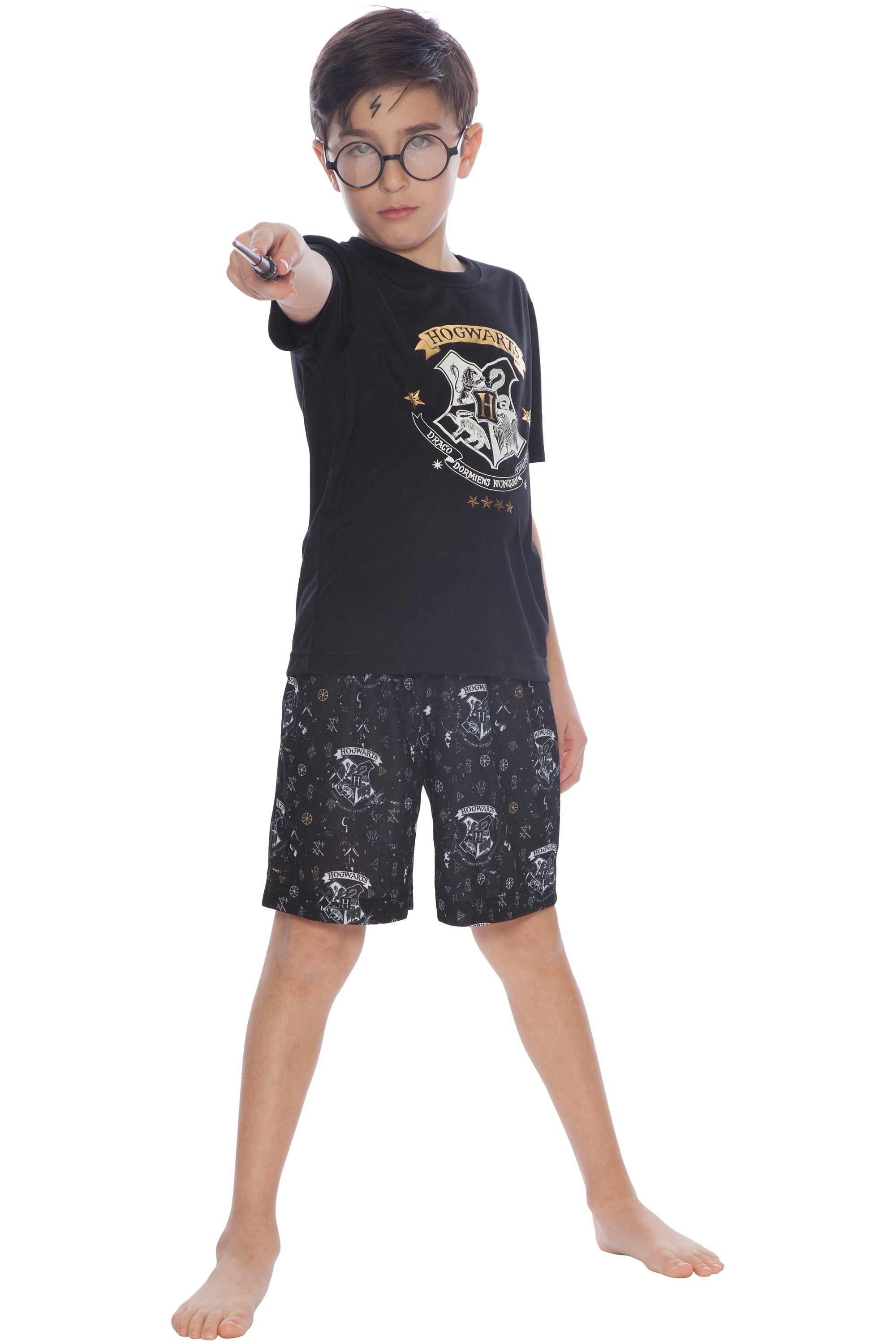 HARRY POTTER Boys Little Hogwarts Wizard Crest Pajama Short Set