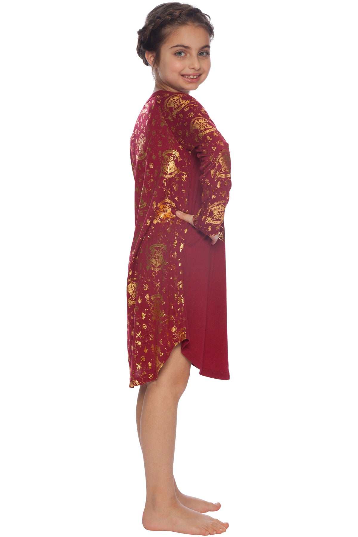 Harry Potter Hermione Hogwarts Logo Crest Nightgown Sleepshirt Holiday Pajama