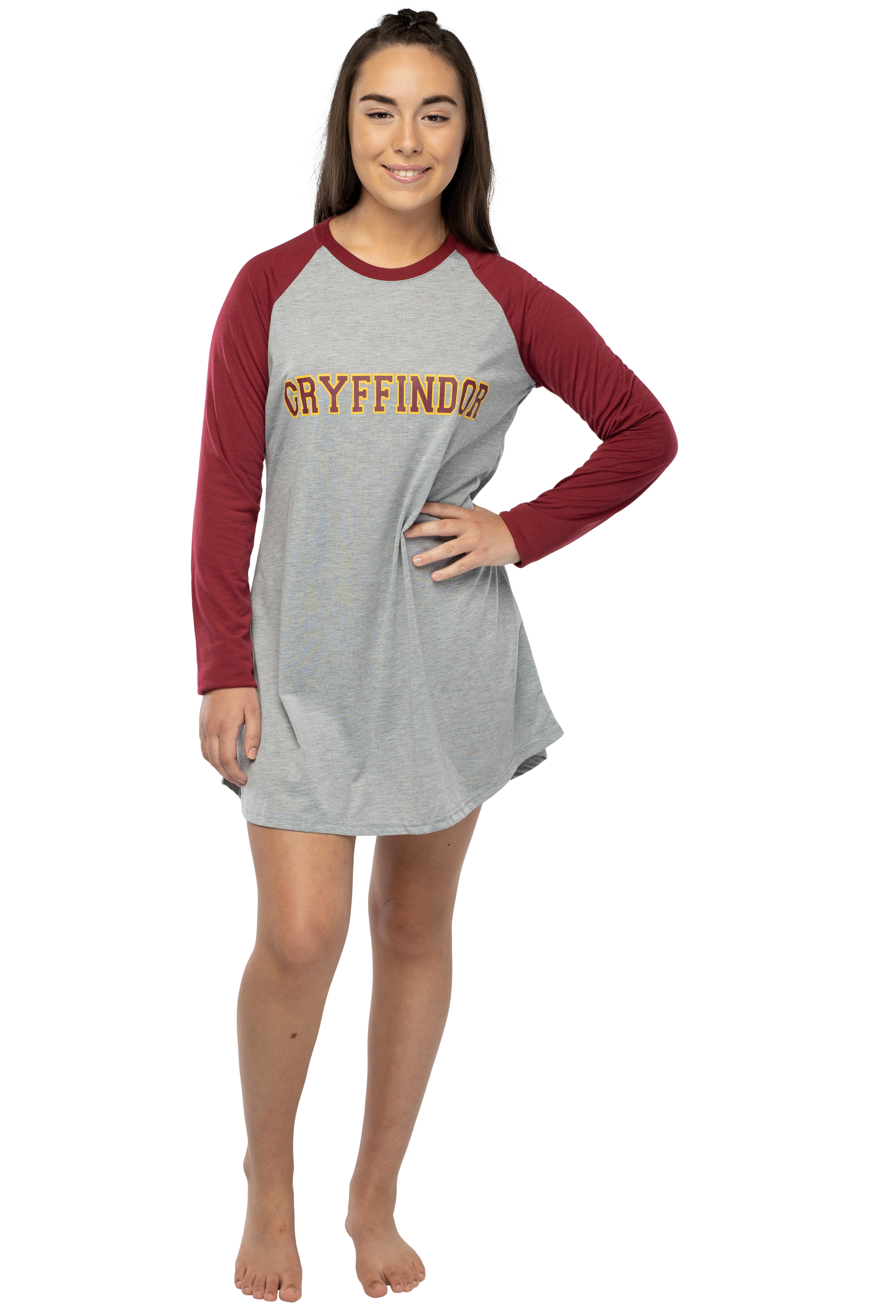 Women's Harry Potter Hogwarts Houses Pajama Nightgown Raglan Sleep Shirt