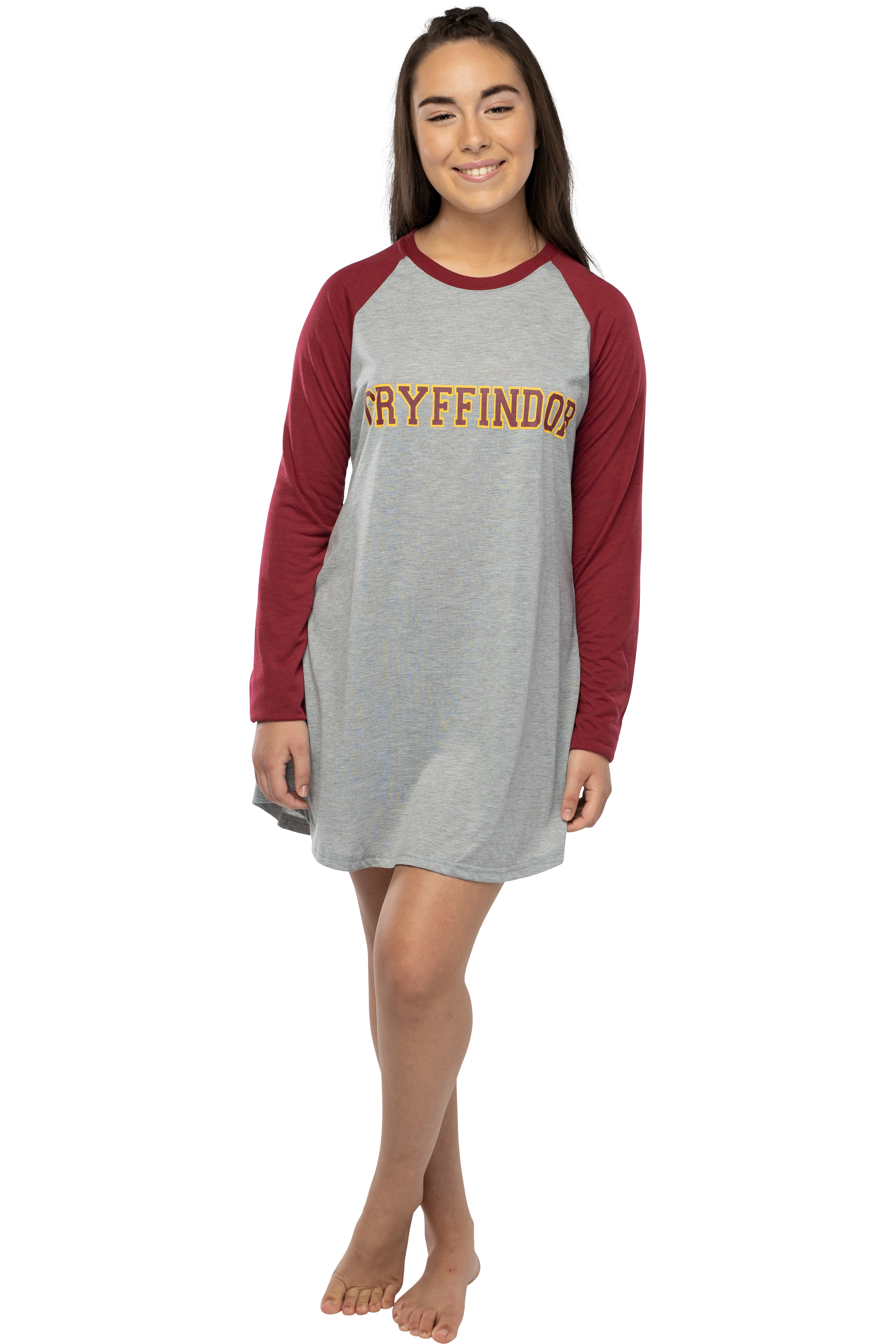 Women's Harry Potter Hogwarts Houses Pajama Nightgown Raglan Sleep Shirt