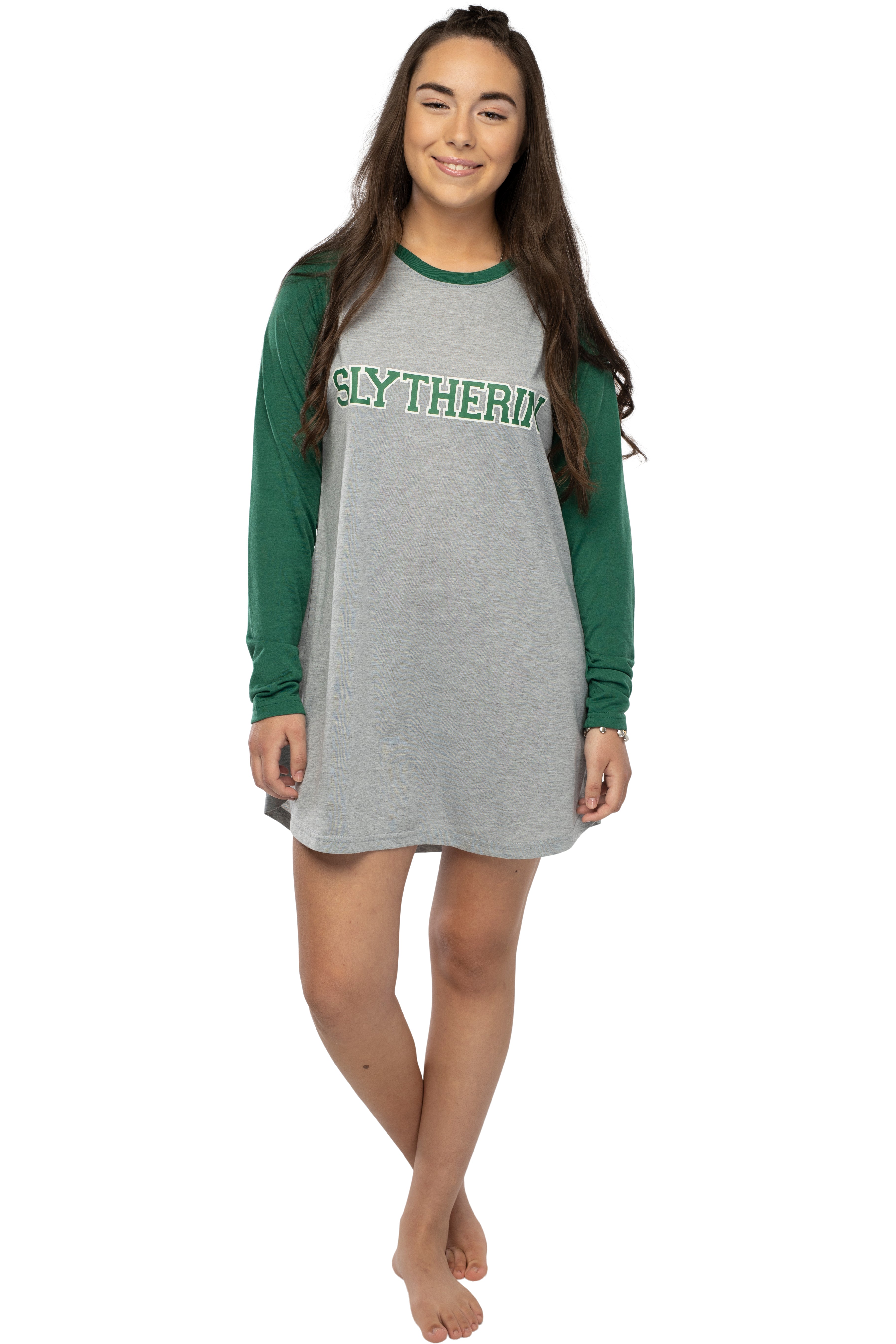 Women's Harry Potter Hogwarts Houses Pajama Nightgown Raglan Sleep Shirt