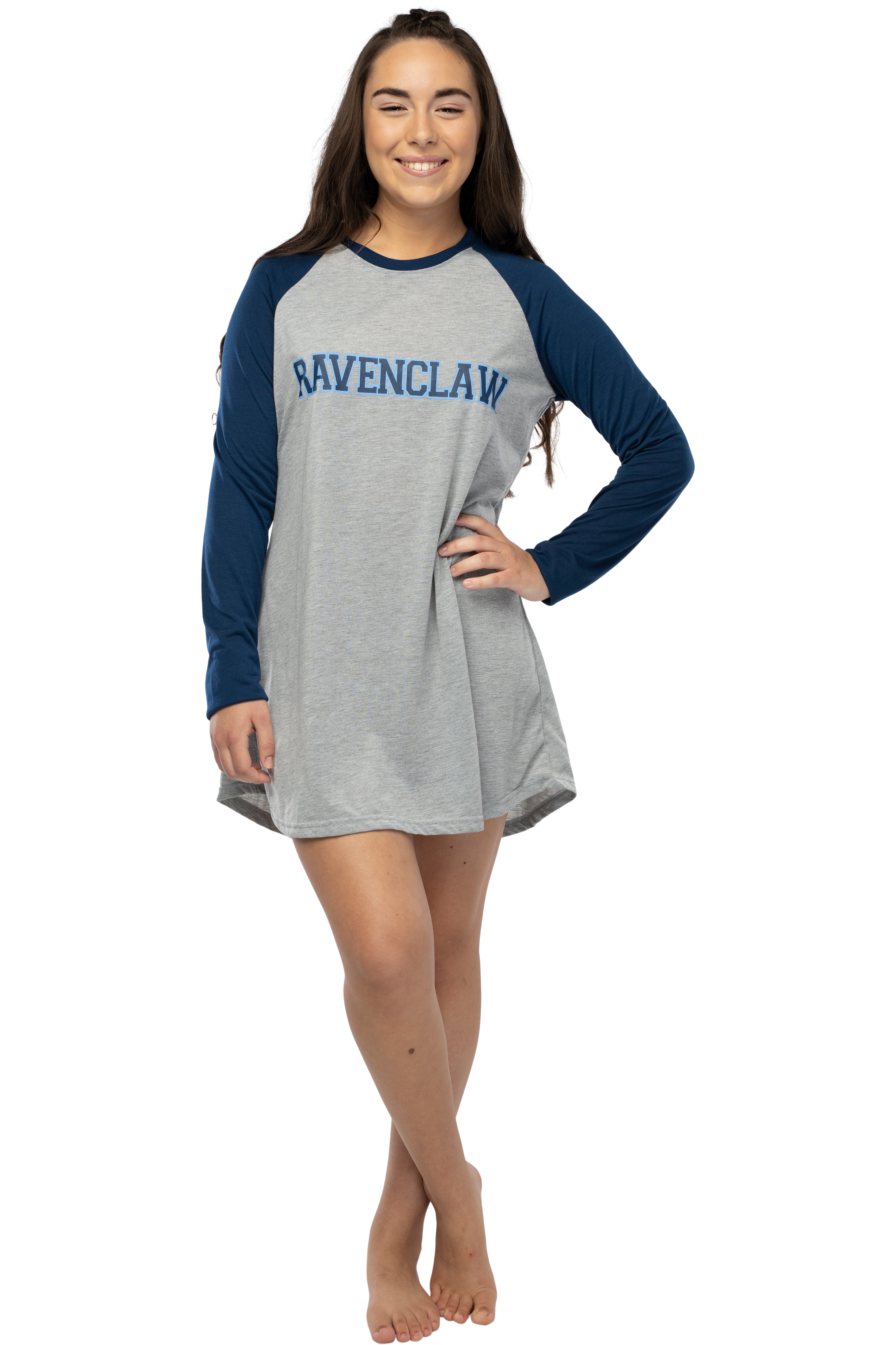 Women's Harry Potter Hogwarts Houses Pajama Nightgown Raglan Sleep Shirt