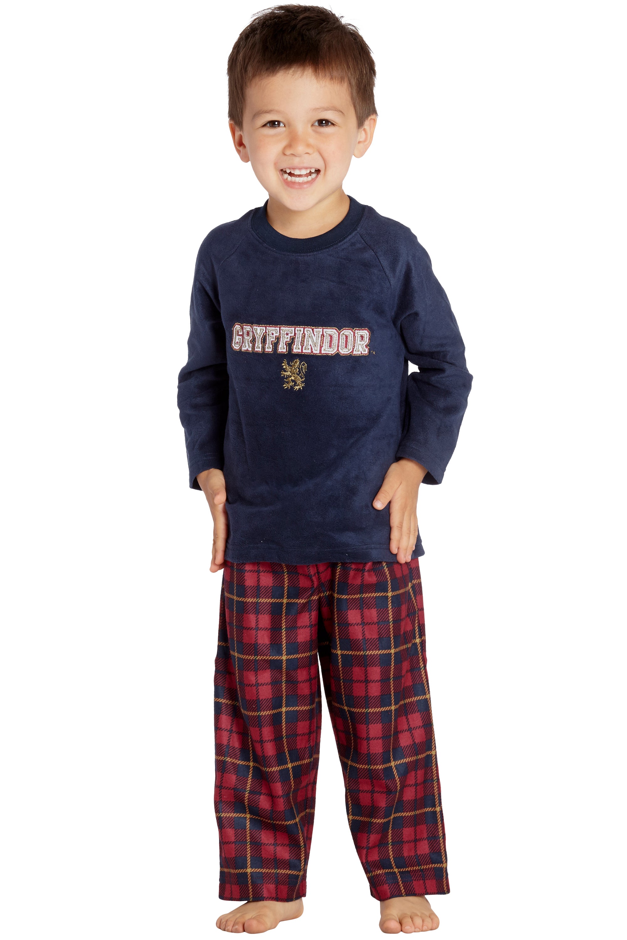 Harry Potter Gryffindor Lion Christmas Plush Holiday Plaid Pajama Set