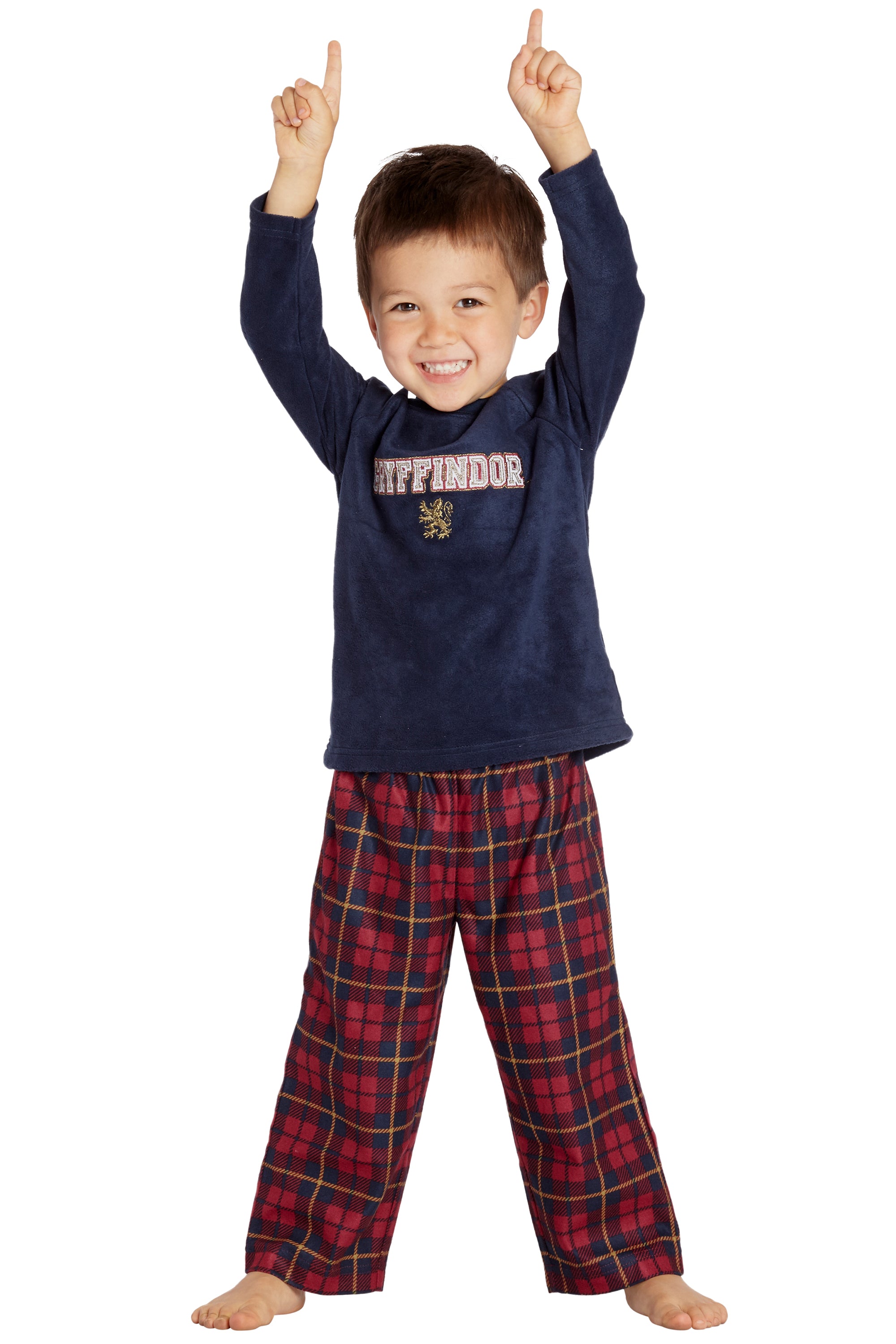 Harry Potter Gryffindor Lion Christmas Plush Holiday Plaid Pajama Set
