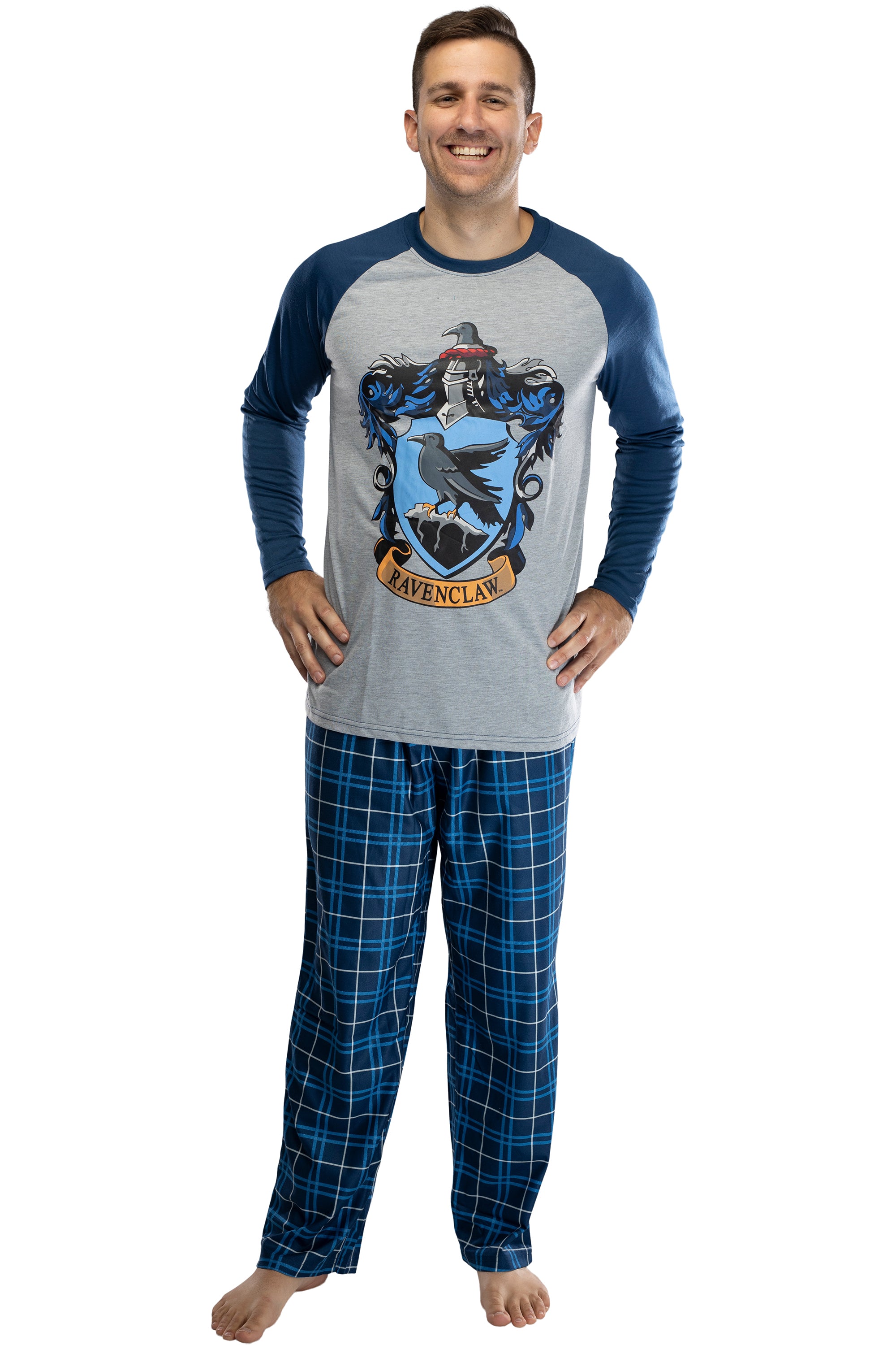 Harry Potter Men's Raglan Shirt And Plaid Pants Pajama Set