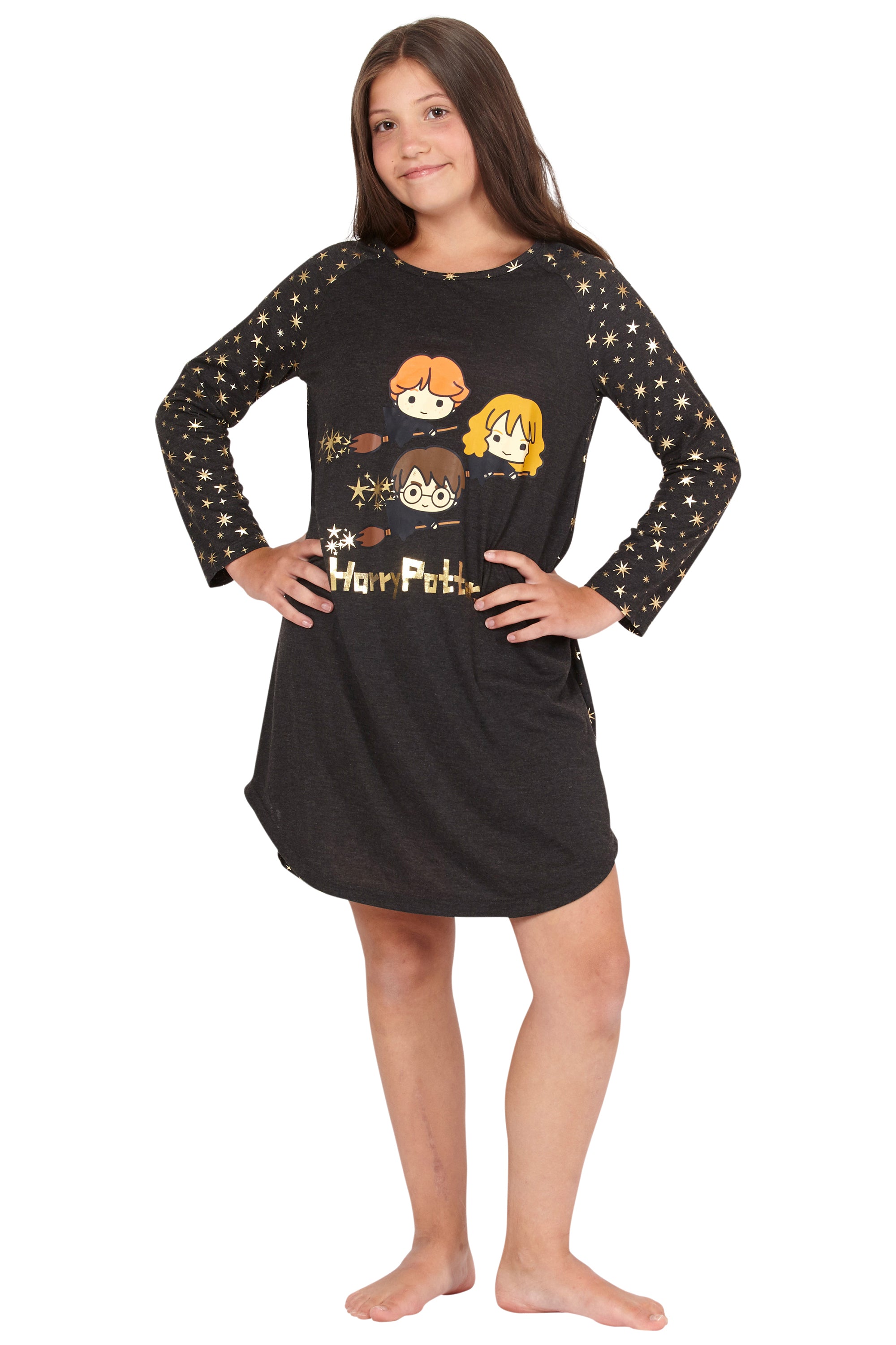 Harry Potter Hermione Chibi Charms Hogwarts Girls Raglan Pajama Gown
