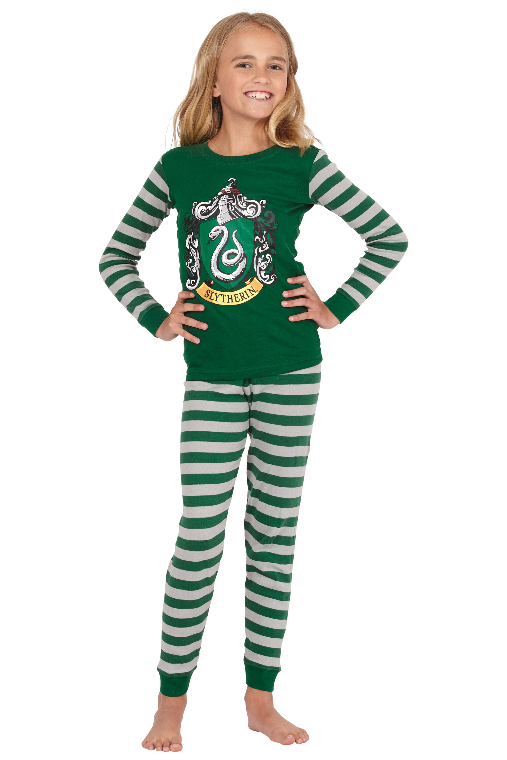 Harry Potter Slytherin Tight Fit 2 Piece Pajama Set (8)