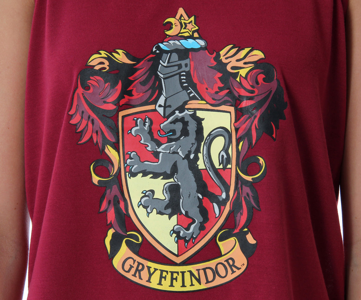 Harry Potter Women's Hogwarts House Crest Racerback Tank and Shorts Pajama Lounge Set