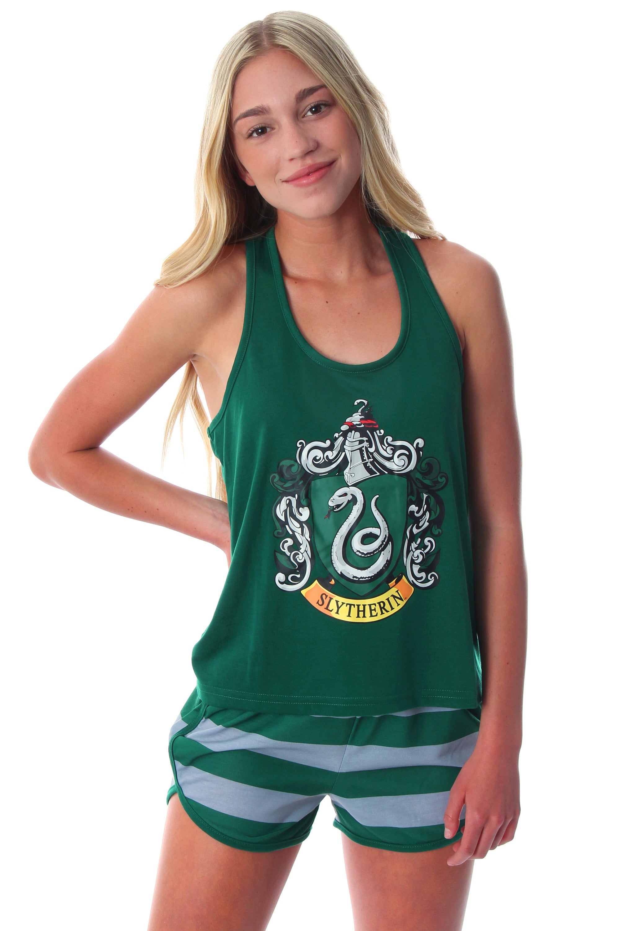 Harry Potter Women's Hogwarts House Crest Racerback Tank and Shorts Pajama Lounge Set