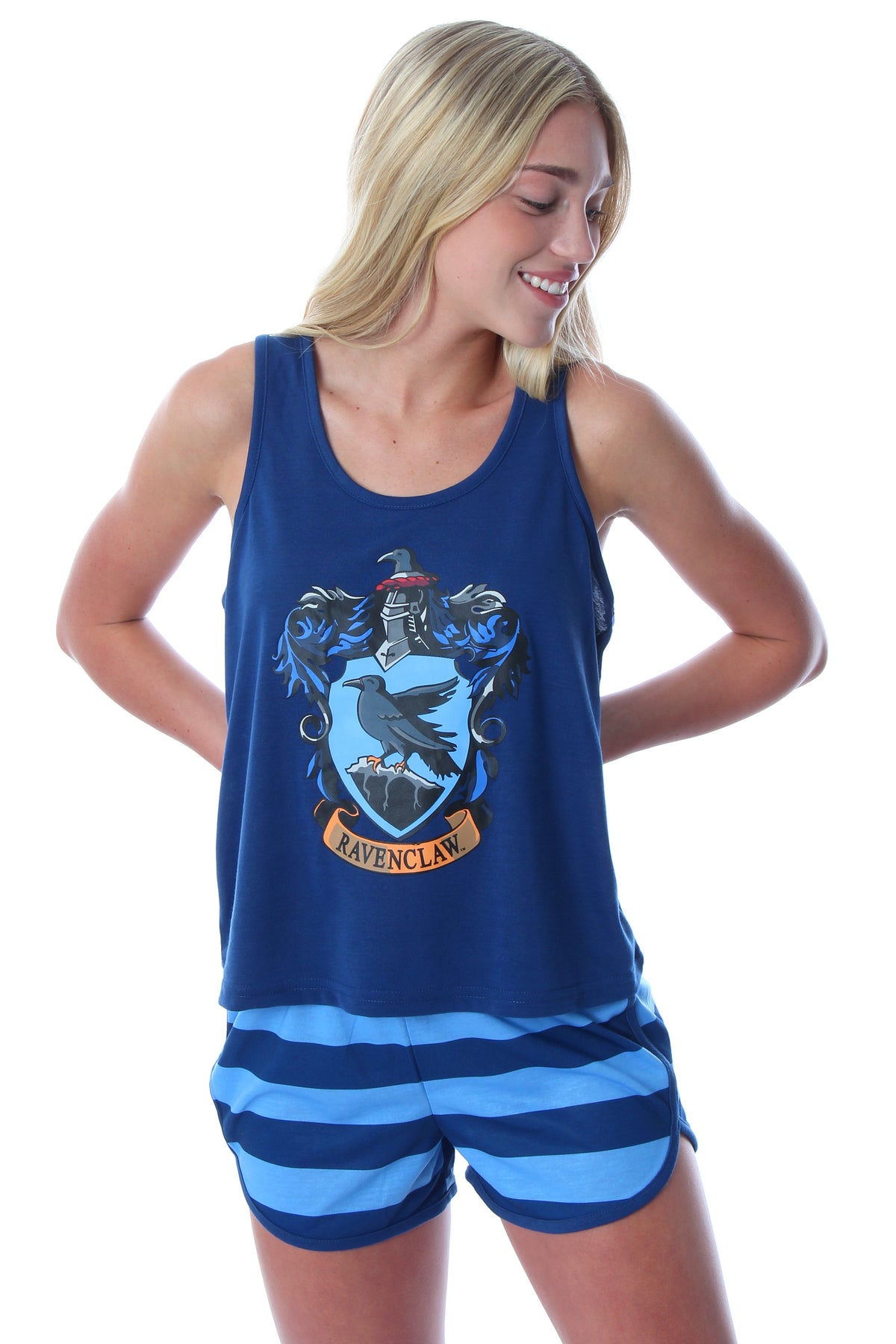 Harry Potter Women's Hogwarts House Crest Racerback Tank and Shorts Pajama Lounge Set
