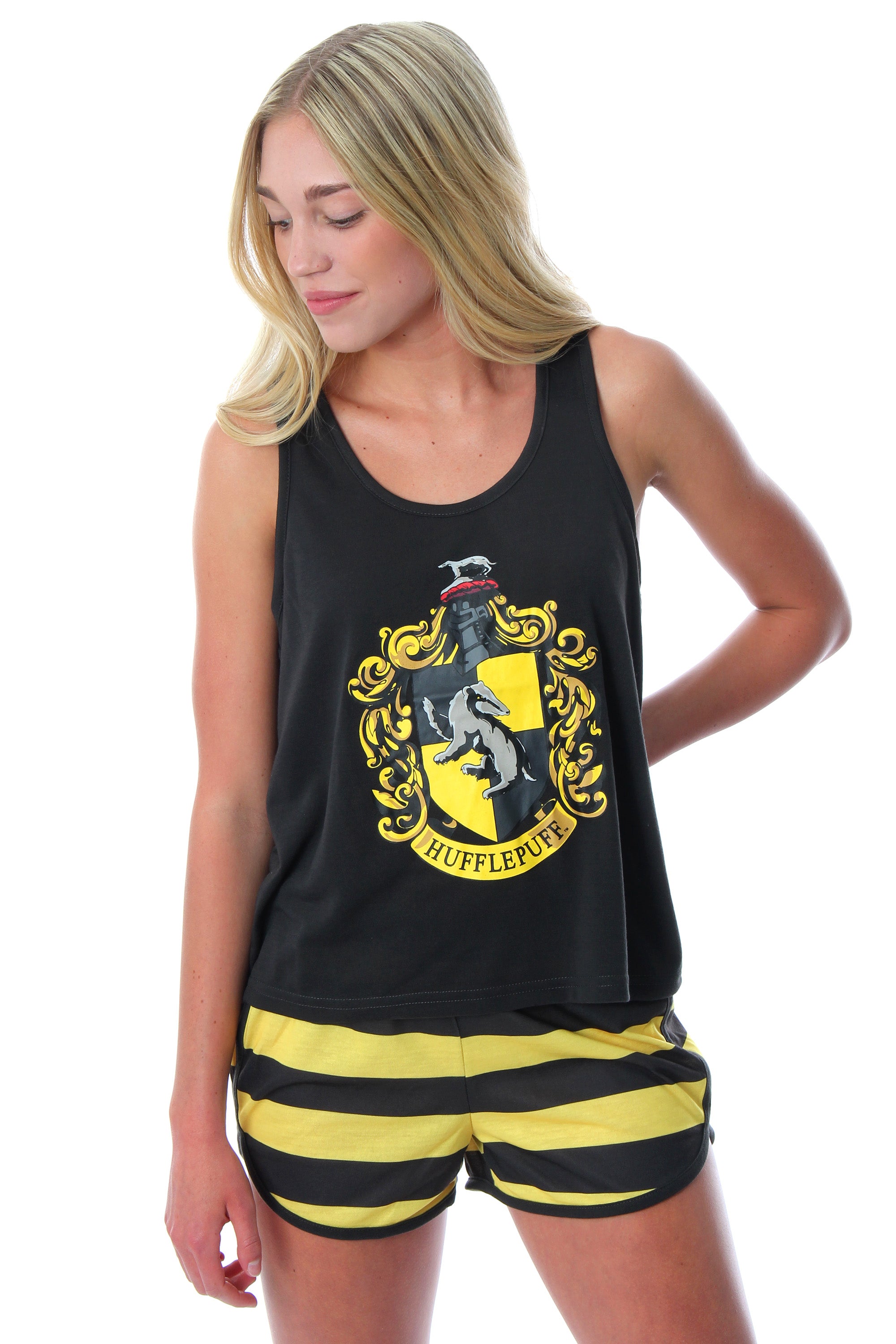 Harry Potter Women's Hogwarts House Crest Racerback Tank and Shorts Pajama Lounge Set