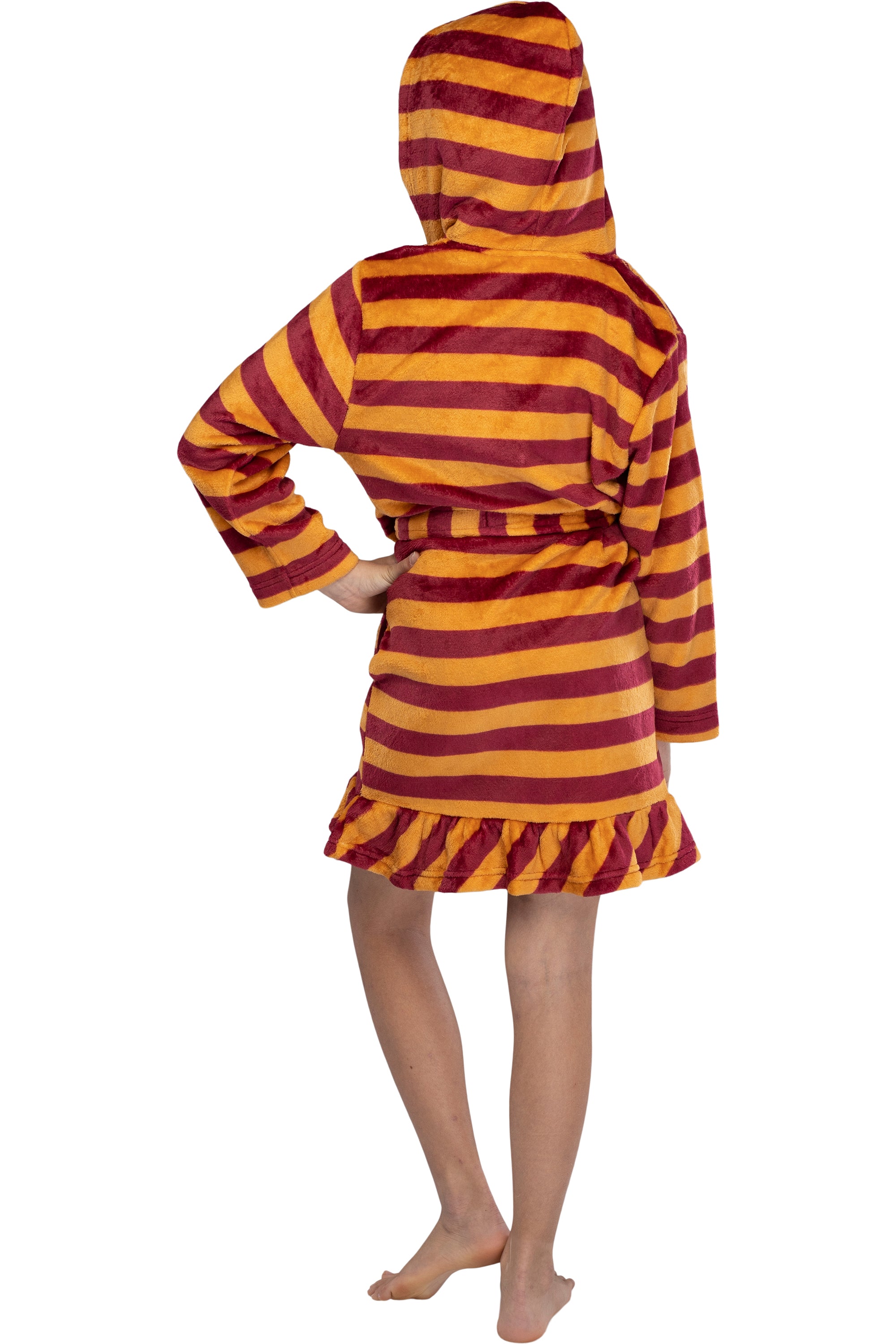 Harry Potter Girls' Striped Ruffle Plush Fleece Robe