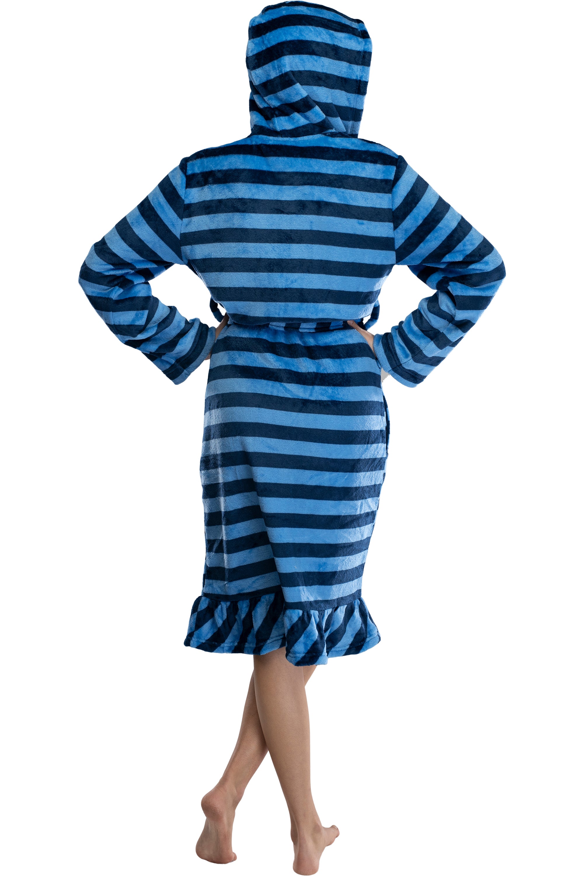 Harry Potter Juniors' Striped Ruffle Hooded Plush Fleece Robe