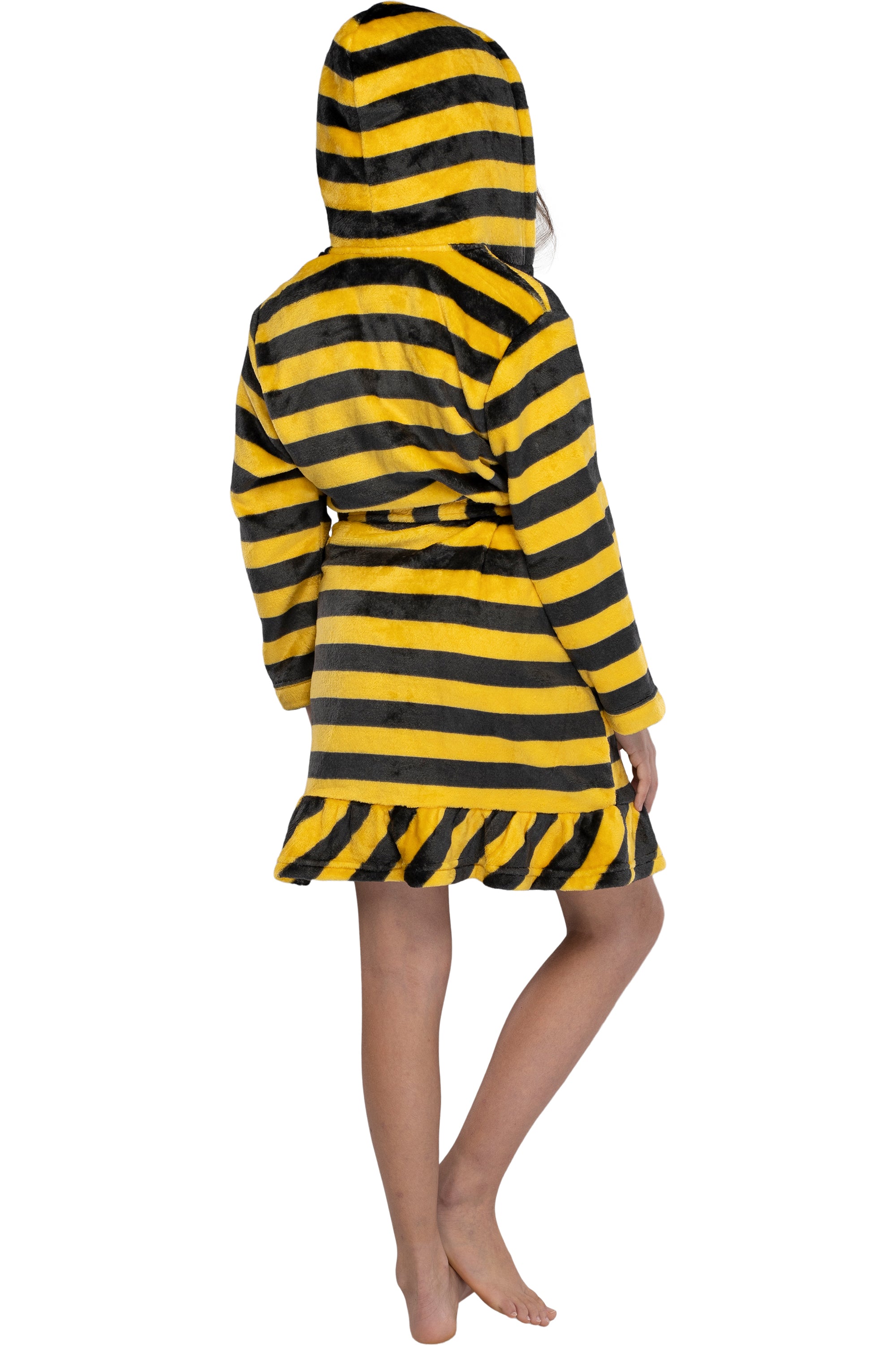 Harry Potter Girls' Striped Ruffle Plush Fleece Robe