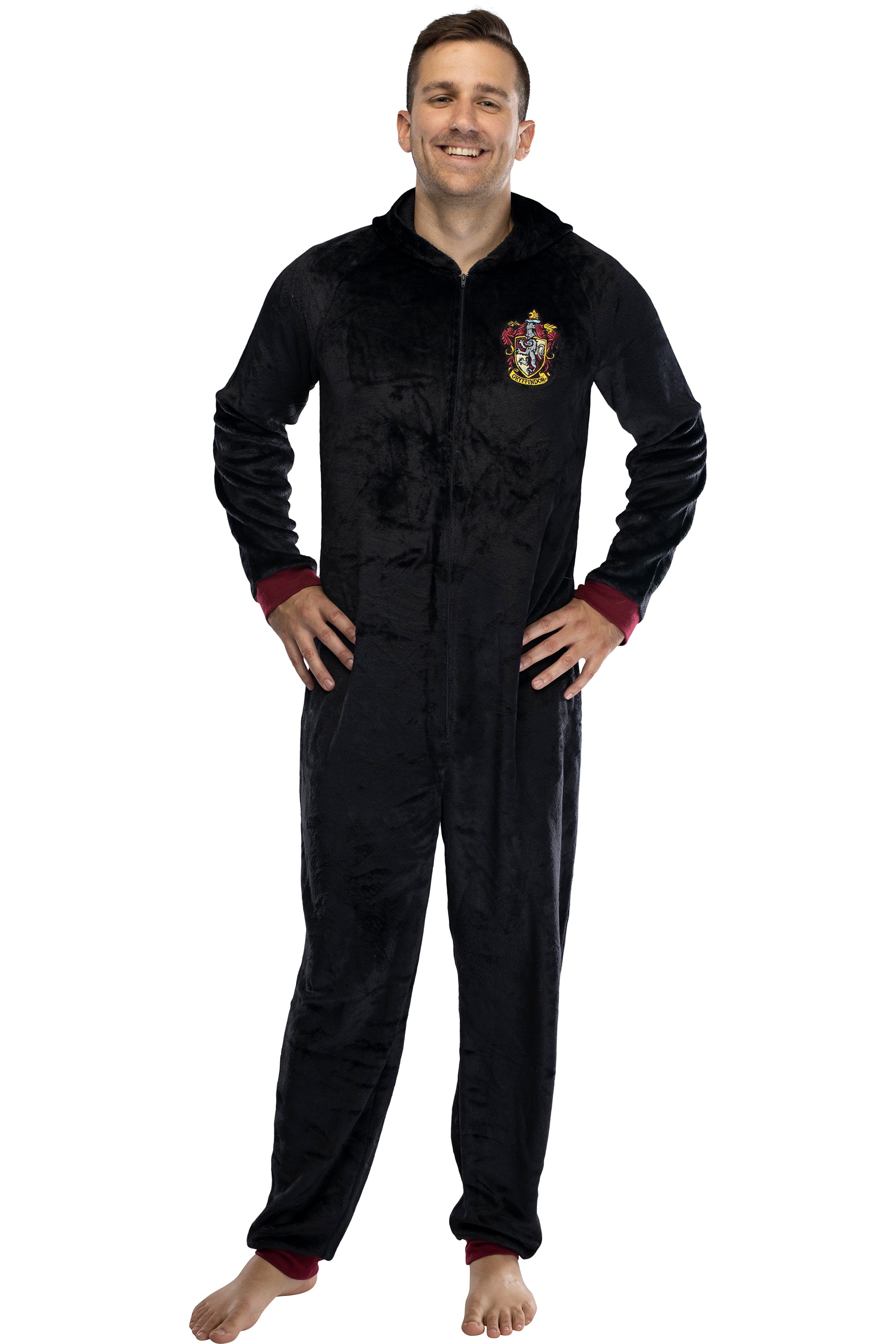 Harry Potter Adult Men's Hooded One-Piece Pajama Union Suit