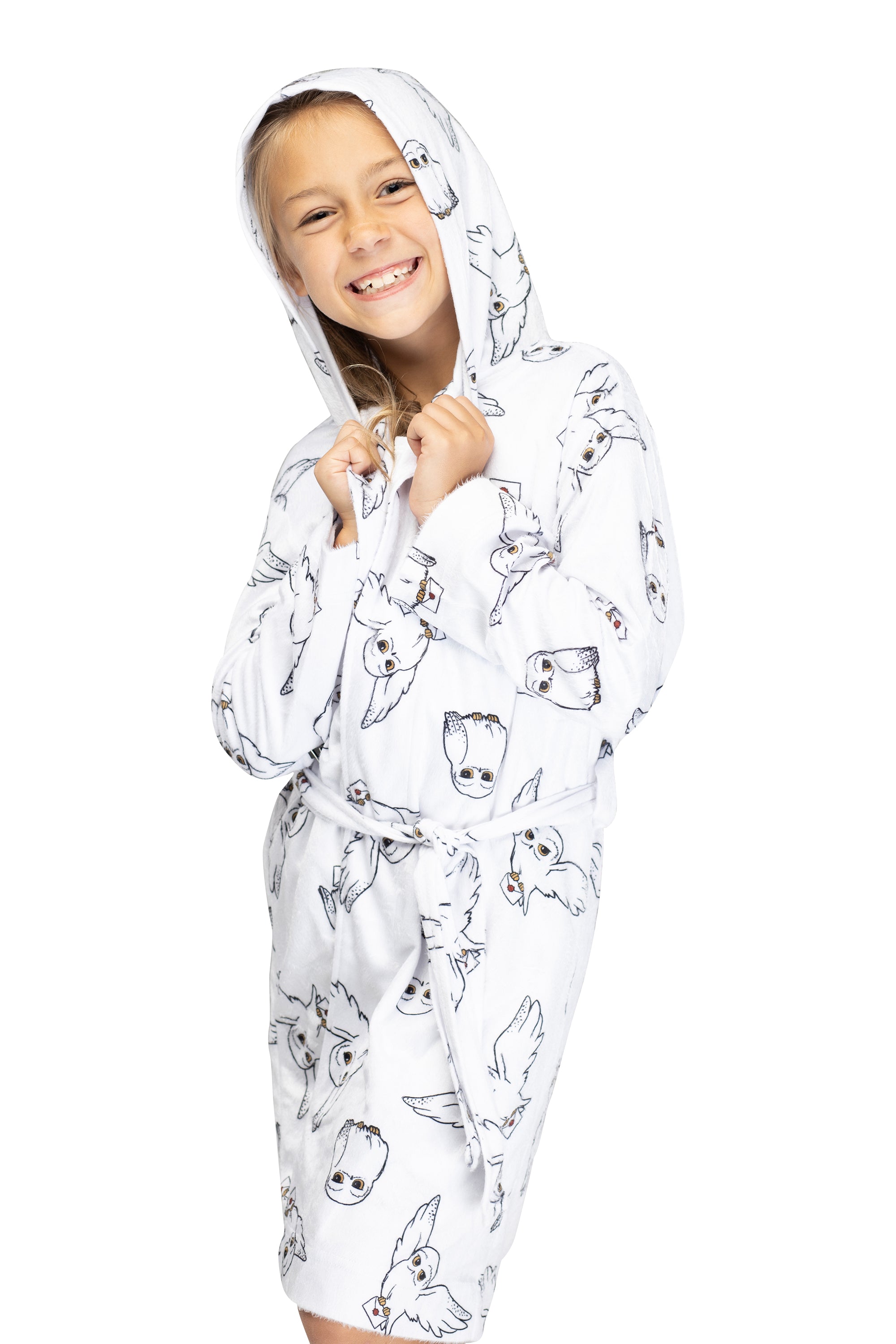 Harry Potter Girls Hedwig Owl Robe Minky Soft Plush Coverup