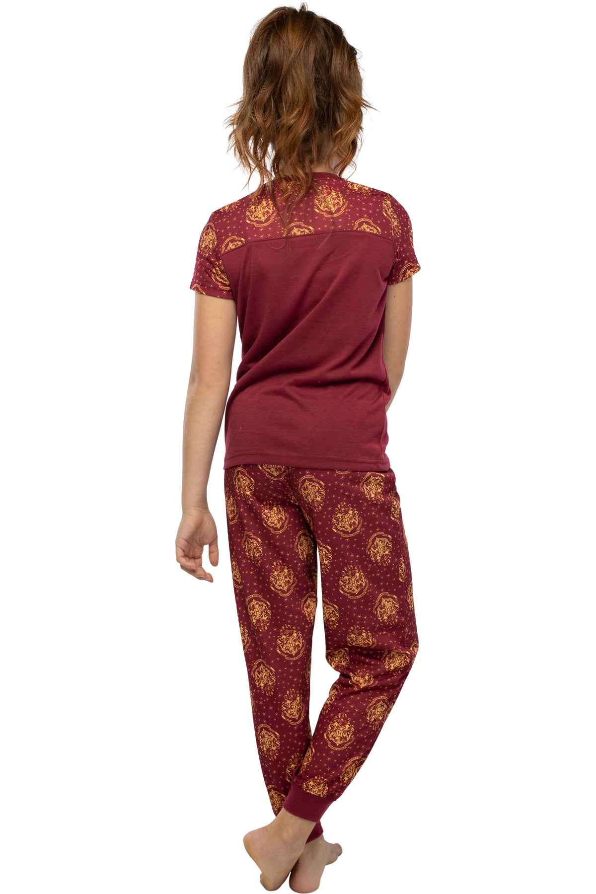 Harry Potter Girls' Hogwarts Gold Foil Jogger Lounge 2PC Pajama Set