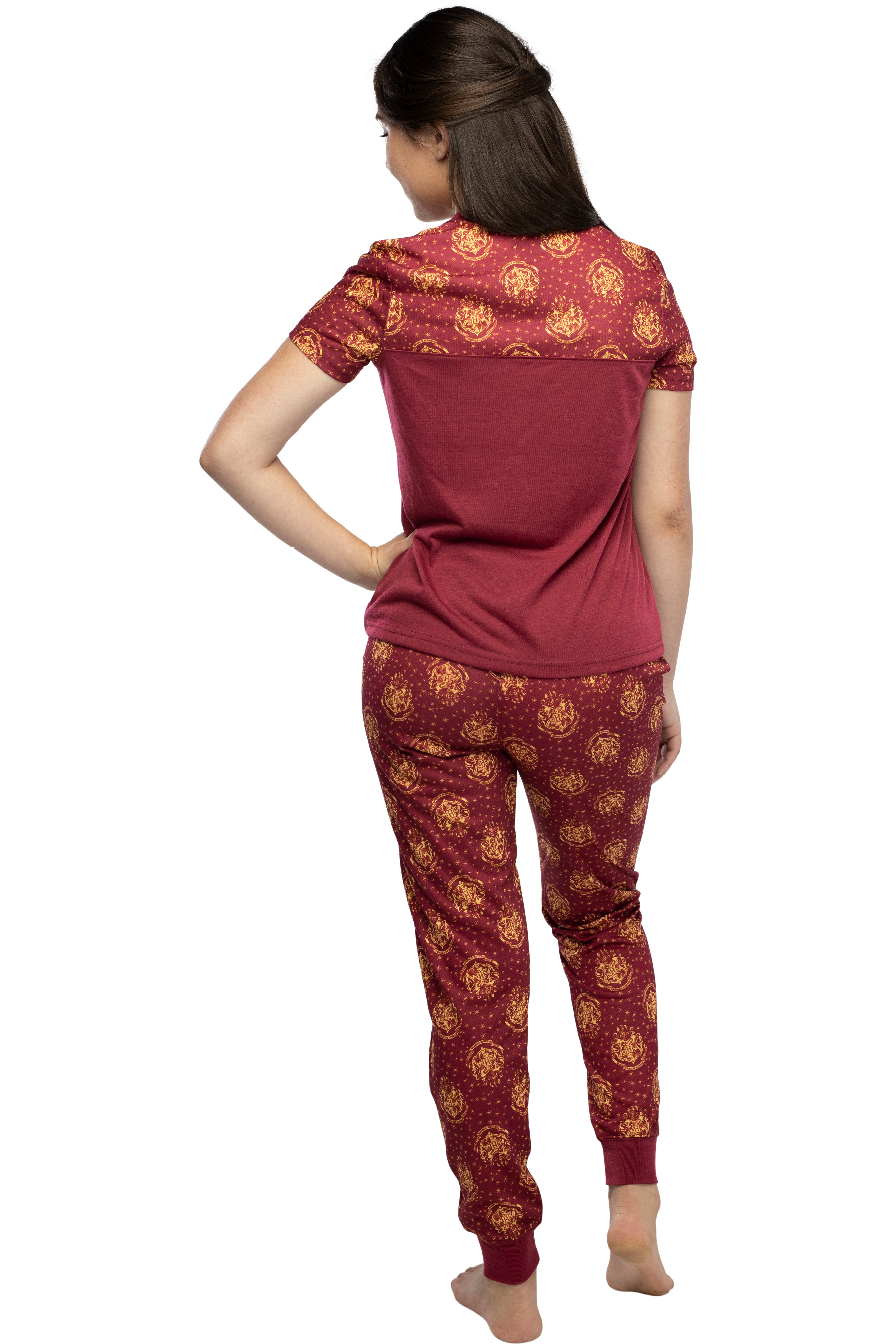 Harry Potter Short Sleeve Hogwarts Junior's Jogger PJ Pajama Set