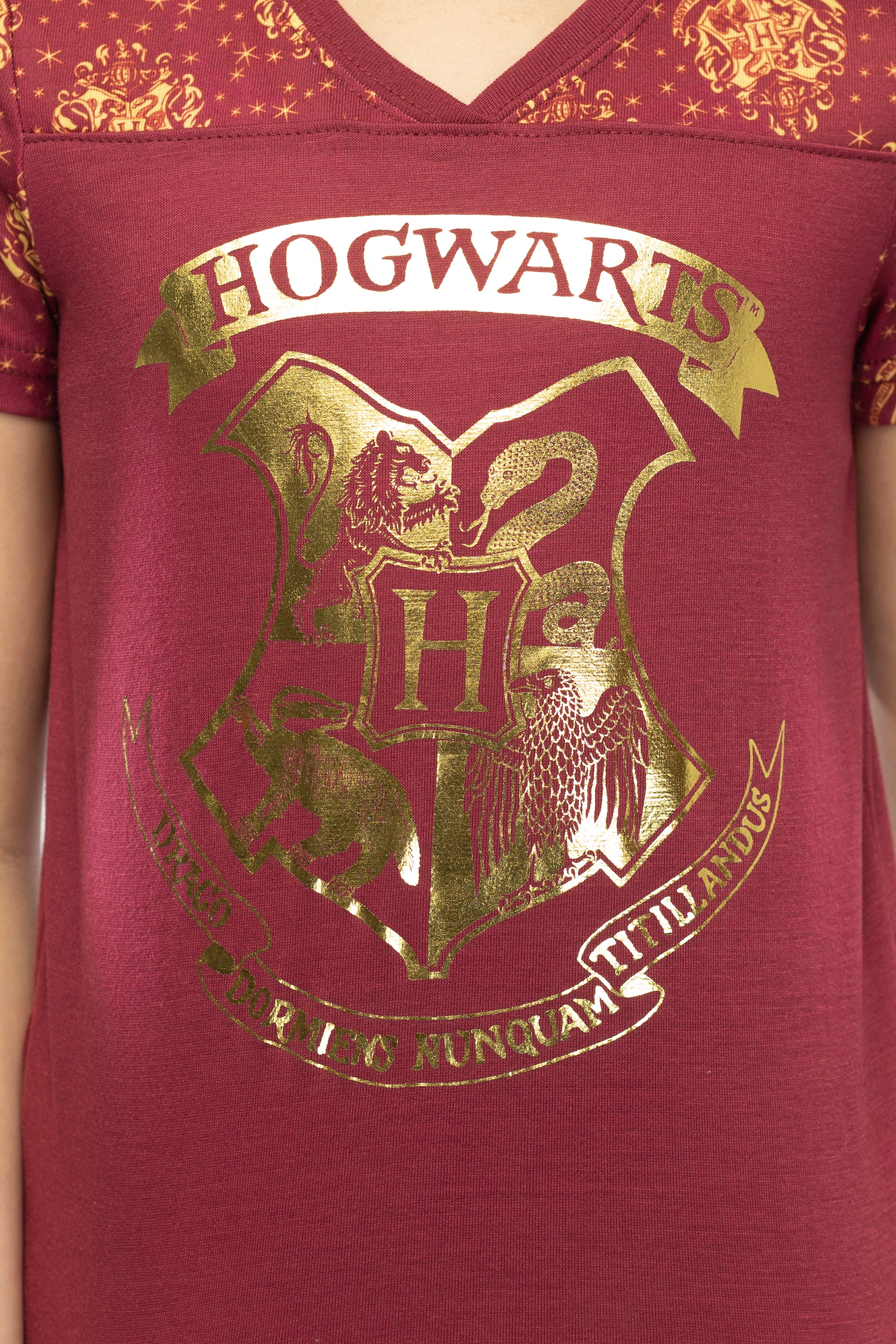 Harry Potter Short Sleeve Hogwarts Junior's Jogger PJ Pajama Set
