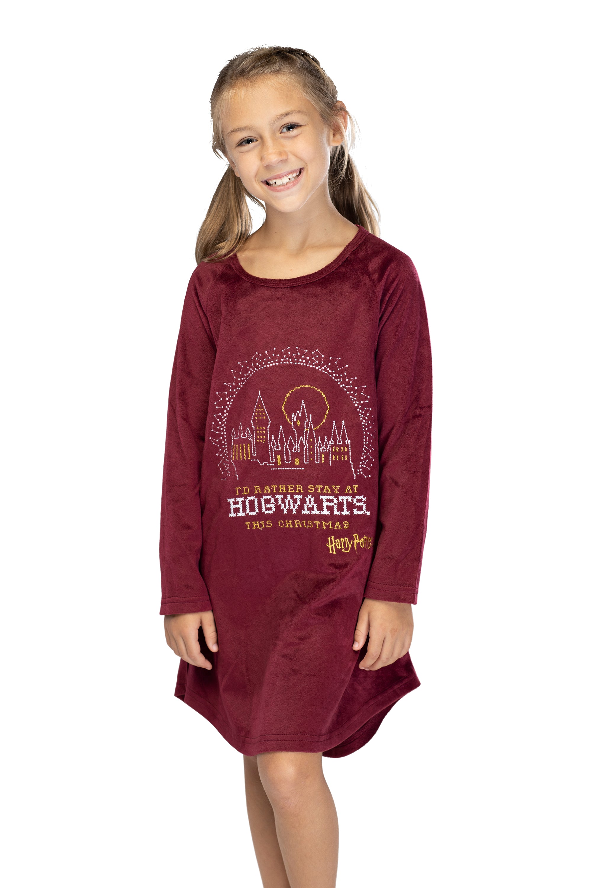 Harry Potter Nightgown I'd Rather Stay At Hogwarts This Christmas Girl's Pajamas