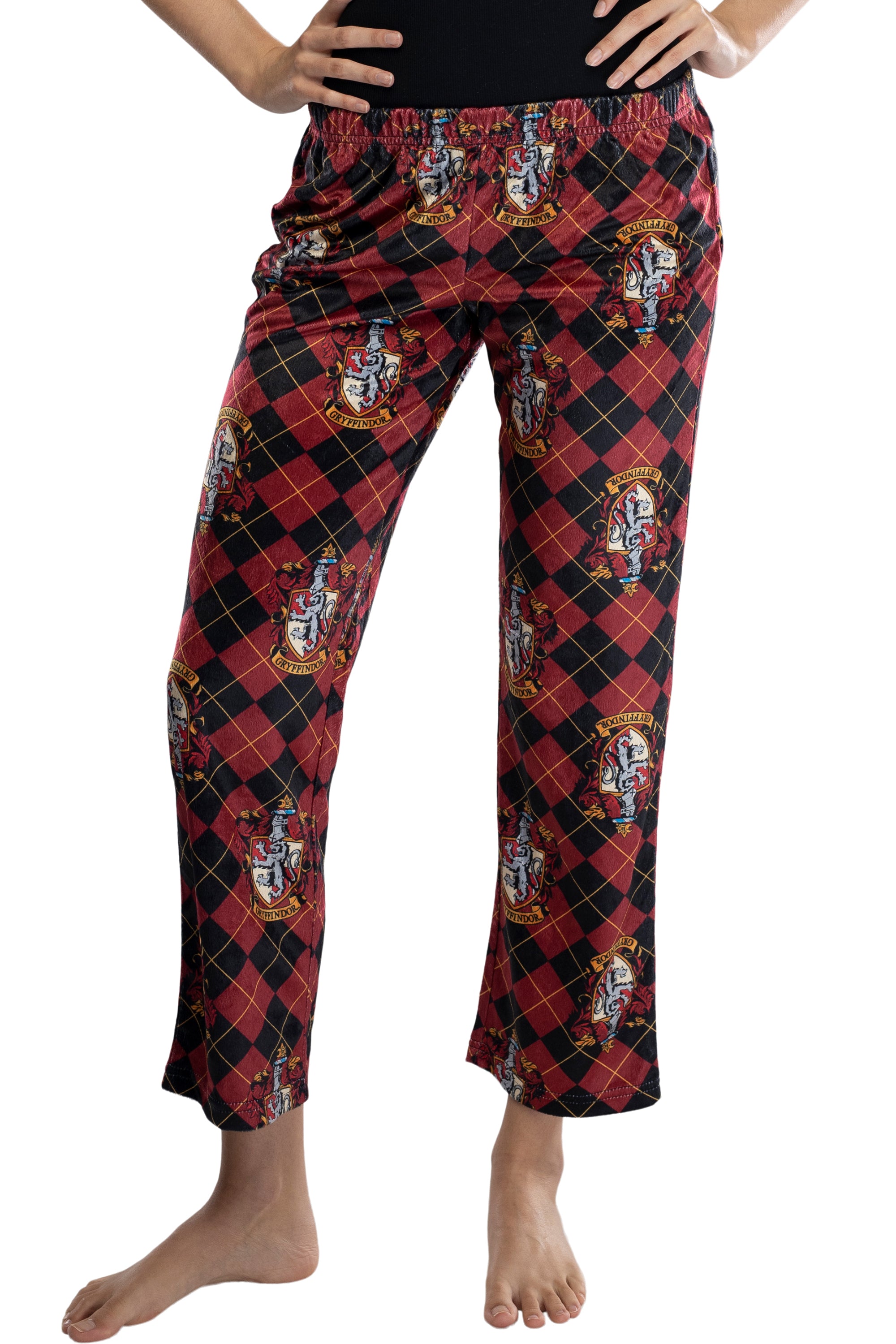 Harry Potter Juniors Hogwarts Houses Crest Cropped Lounge Pants Pajamas