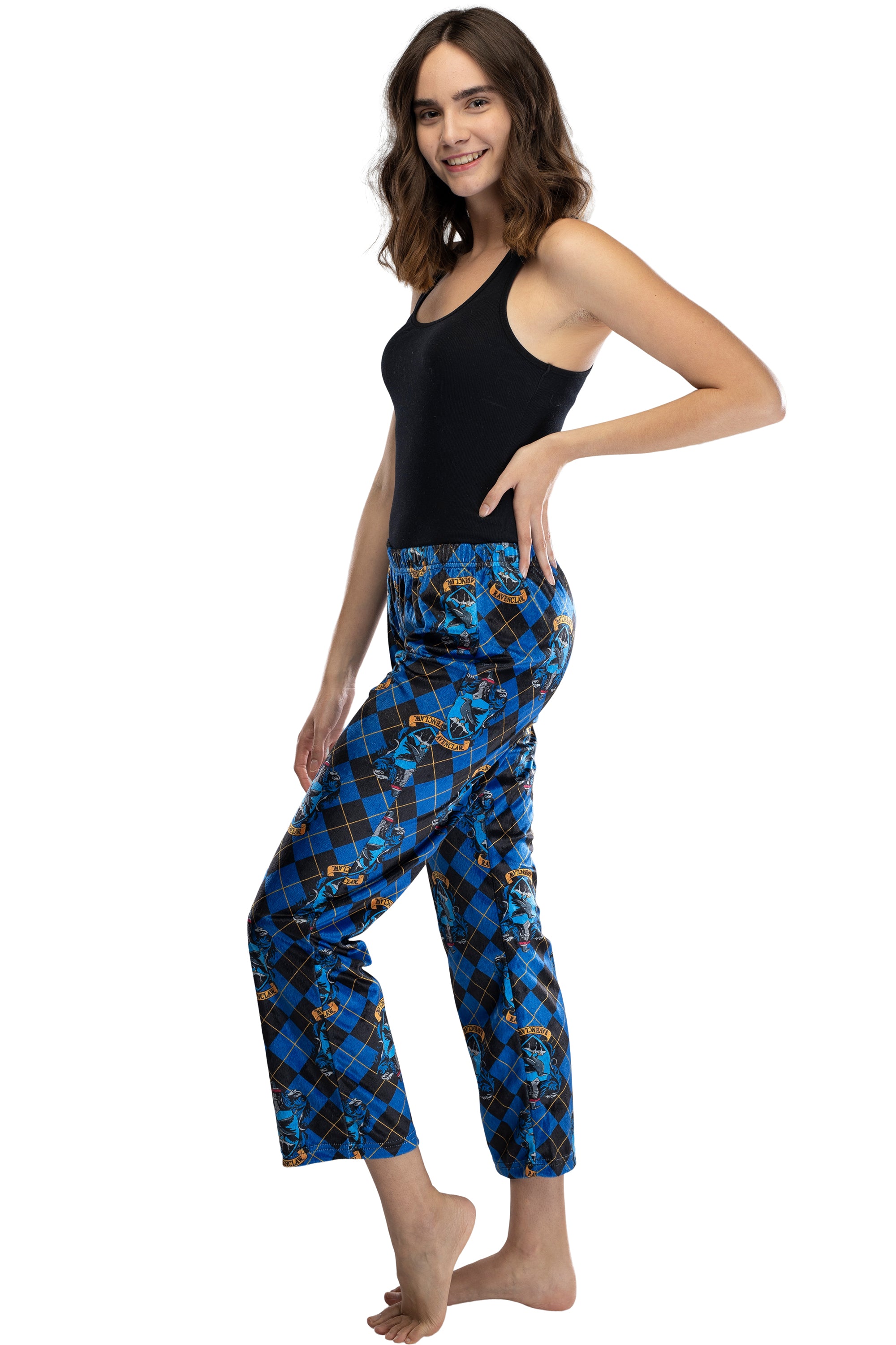 Harry Potter Juniors Hogwarts Houses Crest Cropped Lounge Pants Pajamas