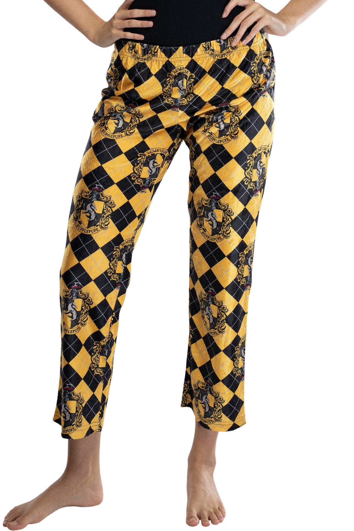 Harry Potter Juniors Hogwarts Houses Crest Cropped Lounge Pants Pajamas