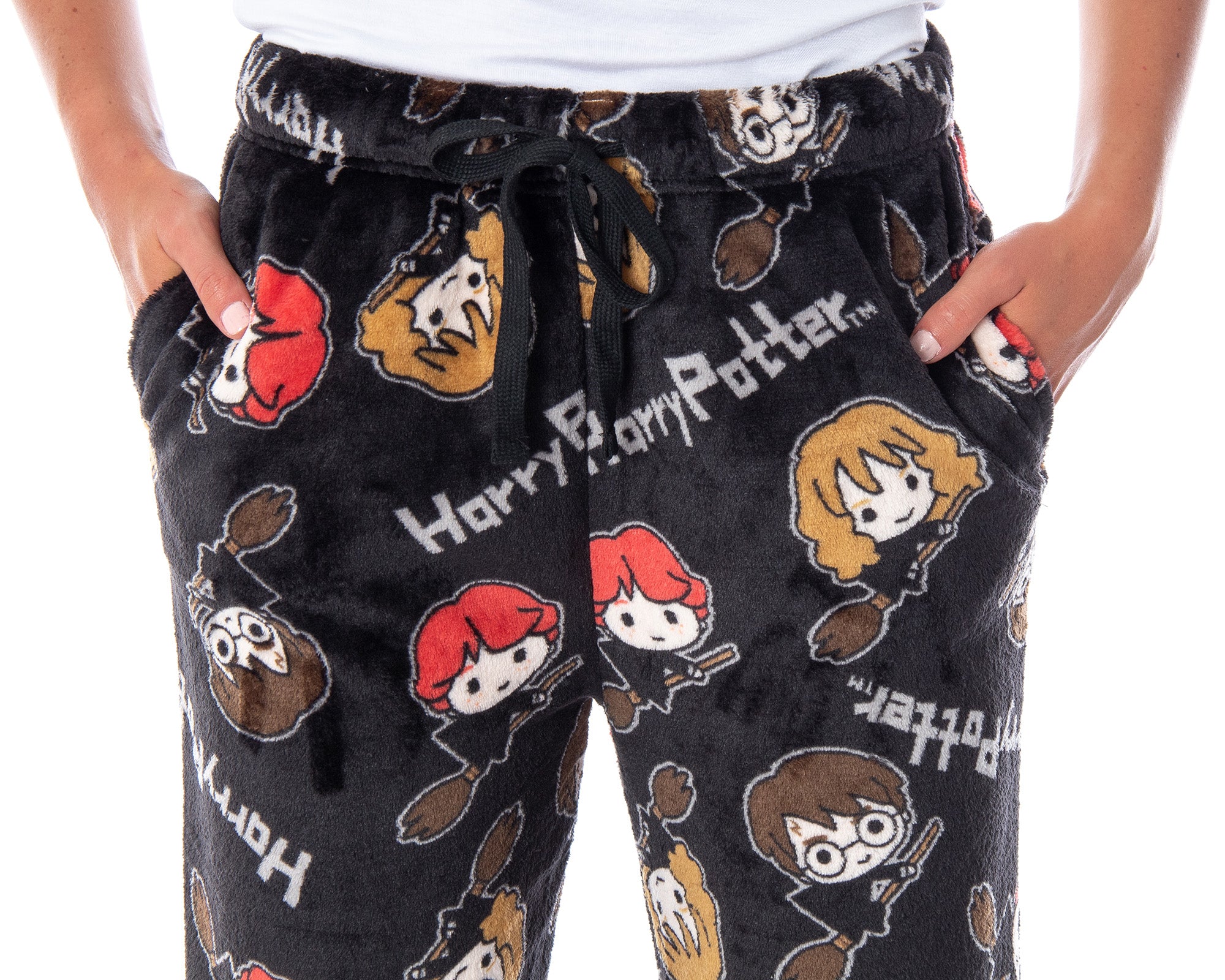 Harry Potter Juniors' Allover Chibi Characters Minky Plush Pajama Pants