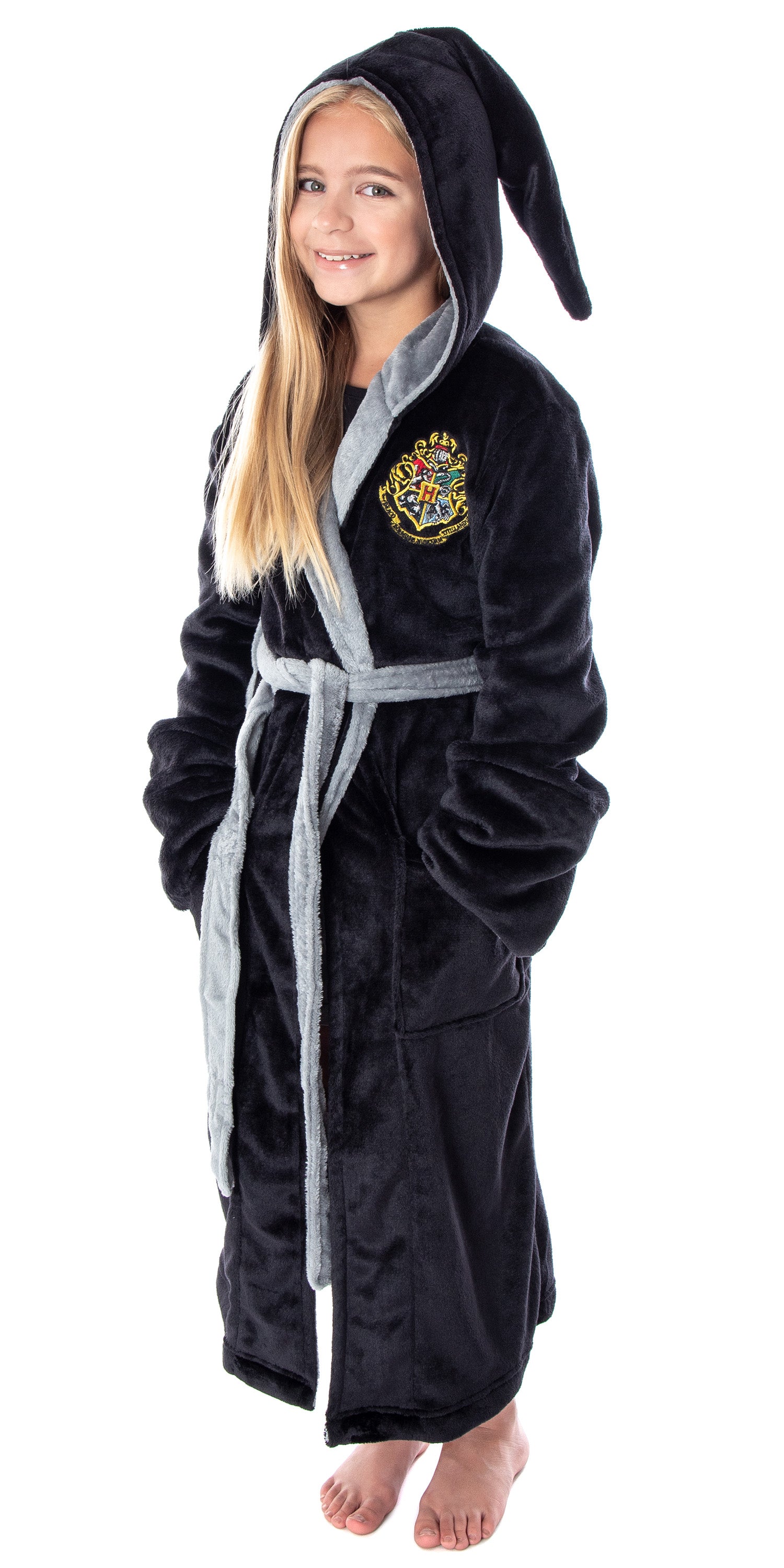 Harry Potter Hogwarts Houses Girl's Fleece Robe Pajama Lounge