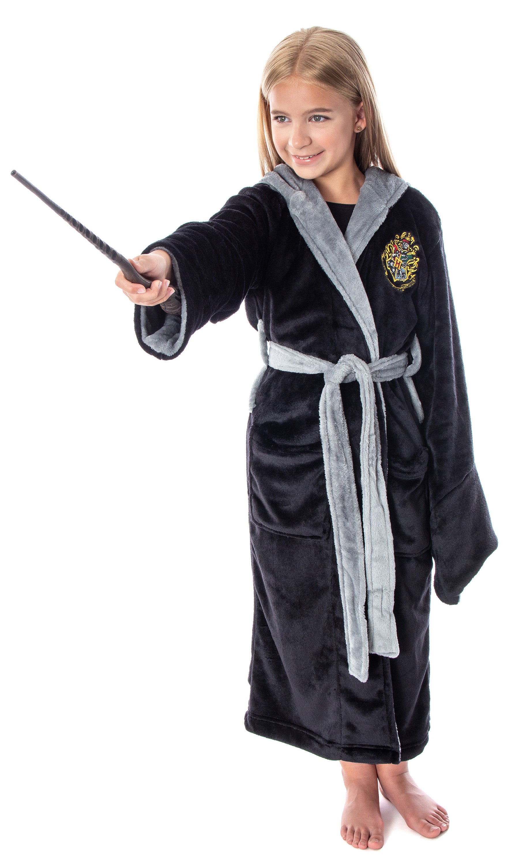 Harry Potter Hogwarts Houses Girl's Fleece Robe Pajama Lounge