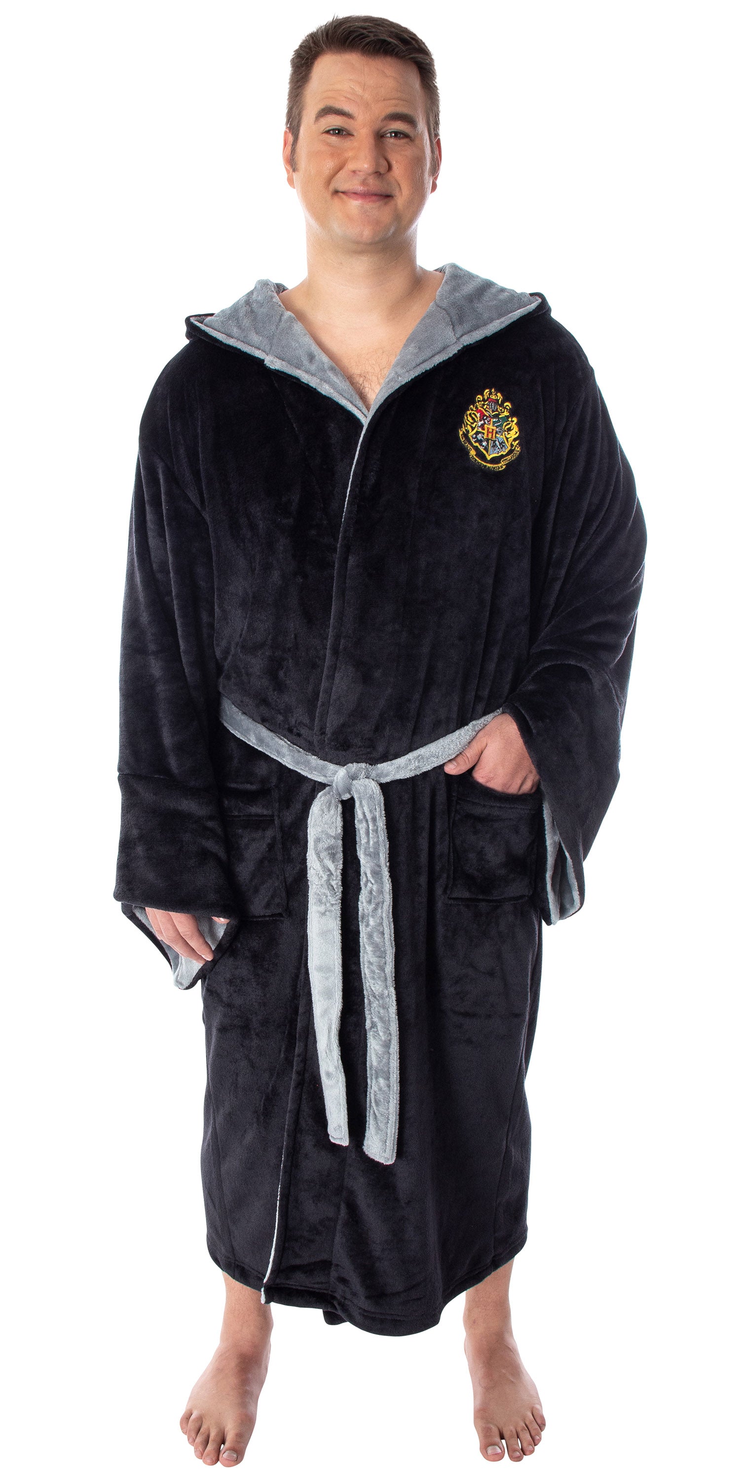 Harry Potter Adult Fleece Plush Hooded Robe - Big and Tall