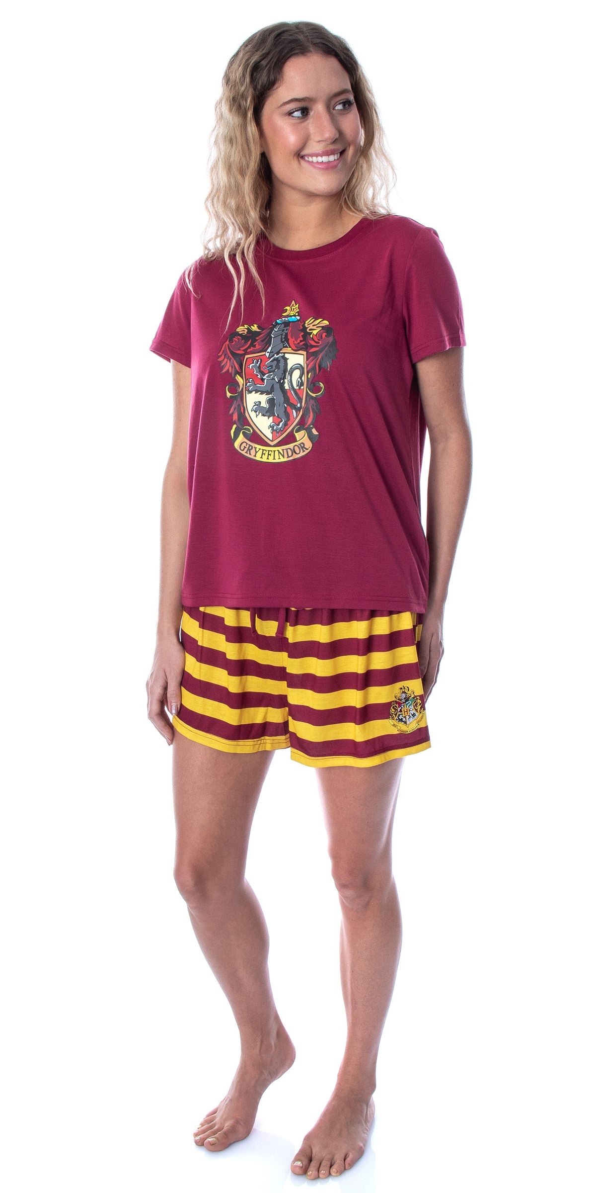 Harry Potter Women's Hogwarts Castle Shirt and Shorts Pajama Set - All 4 Houses