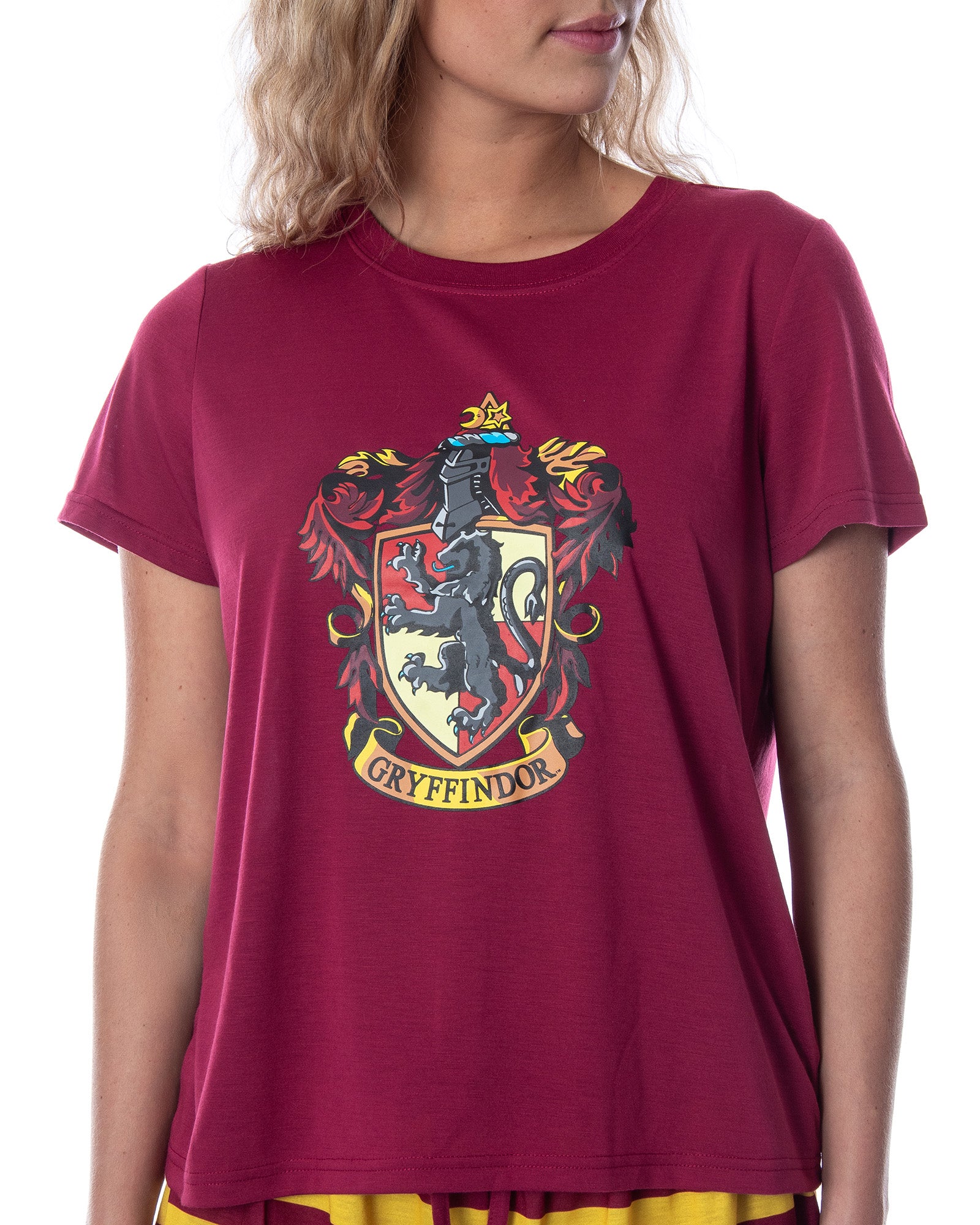 Harry Potter Women's Hogwarts Castle Shirt and Shorts Pajama Set - All 4 Houses