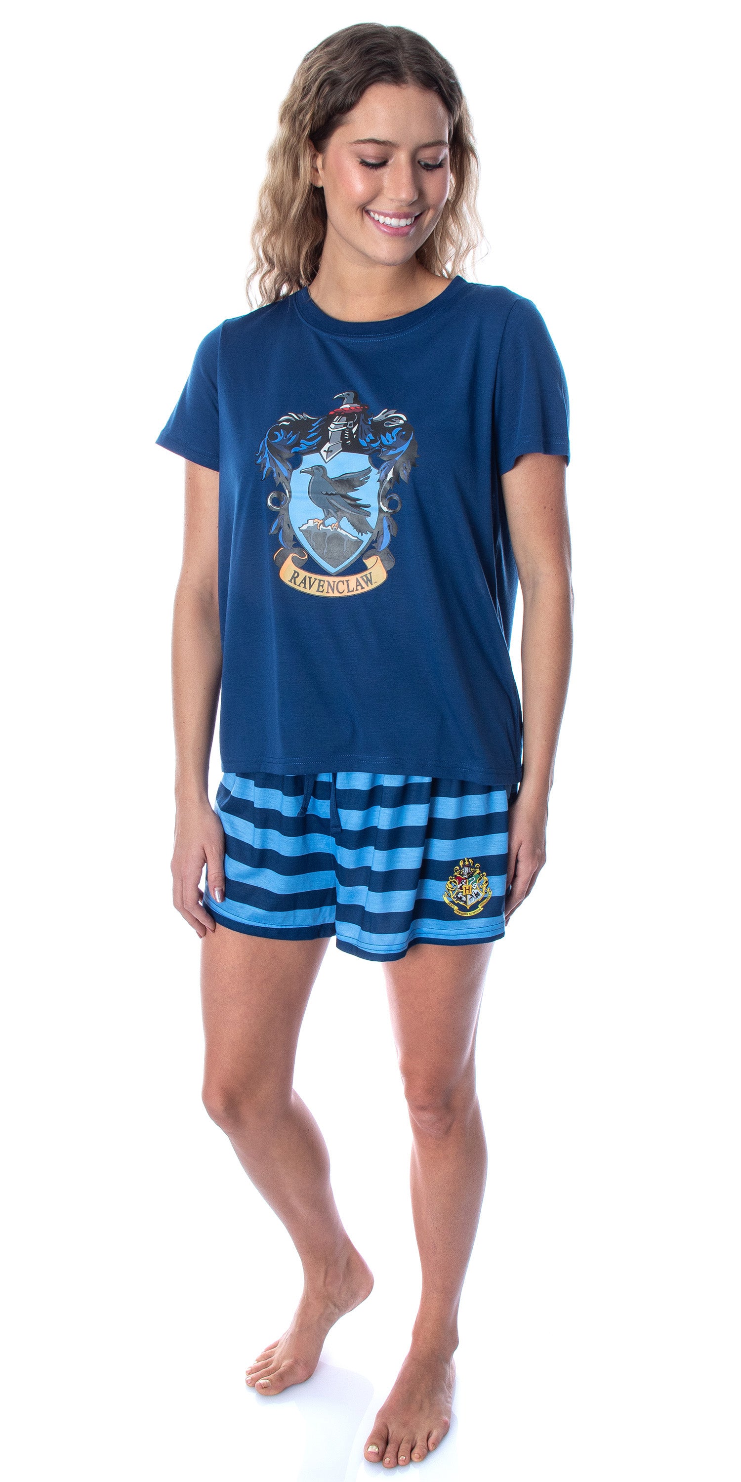 Harry Potter Women's Hogwarts Castle Shirt and Shorts Pajama Set - All 4 Houses