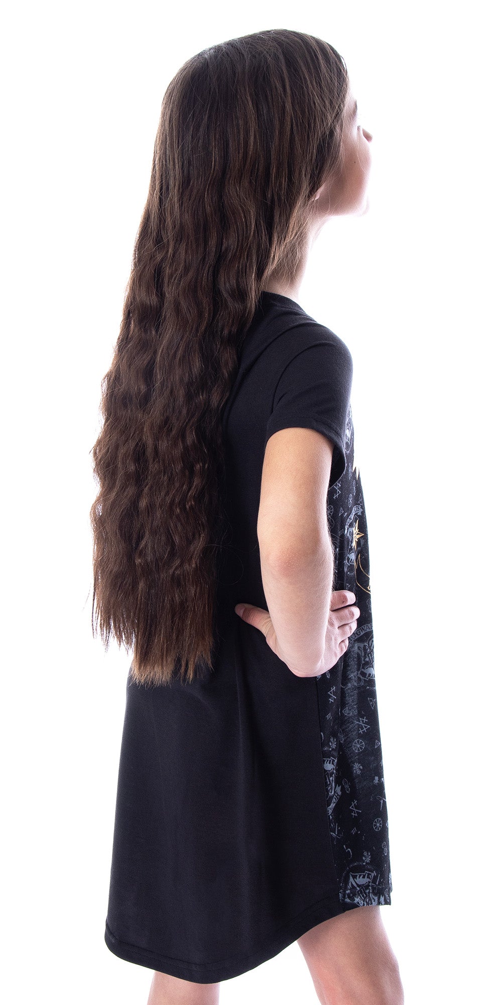 Harry Potter Girls' Hogwarts Castle Gold Foil Nightgown Pajama Sleep Top