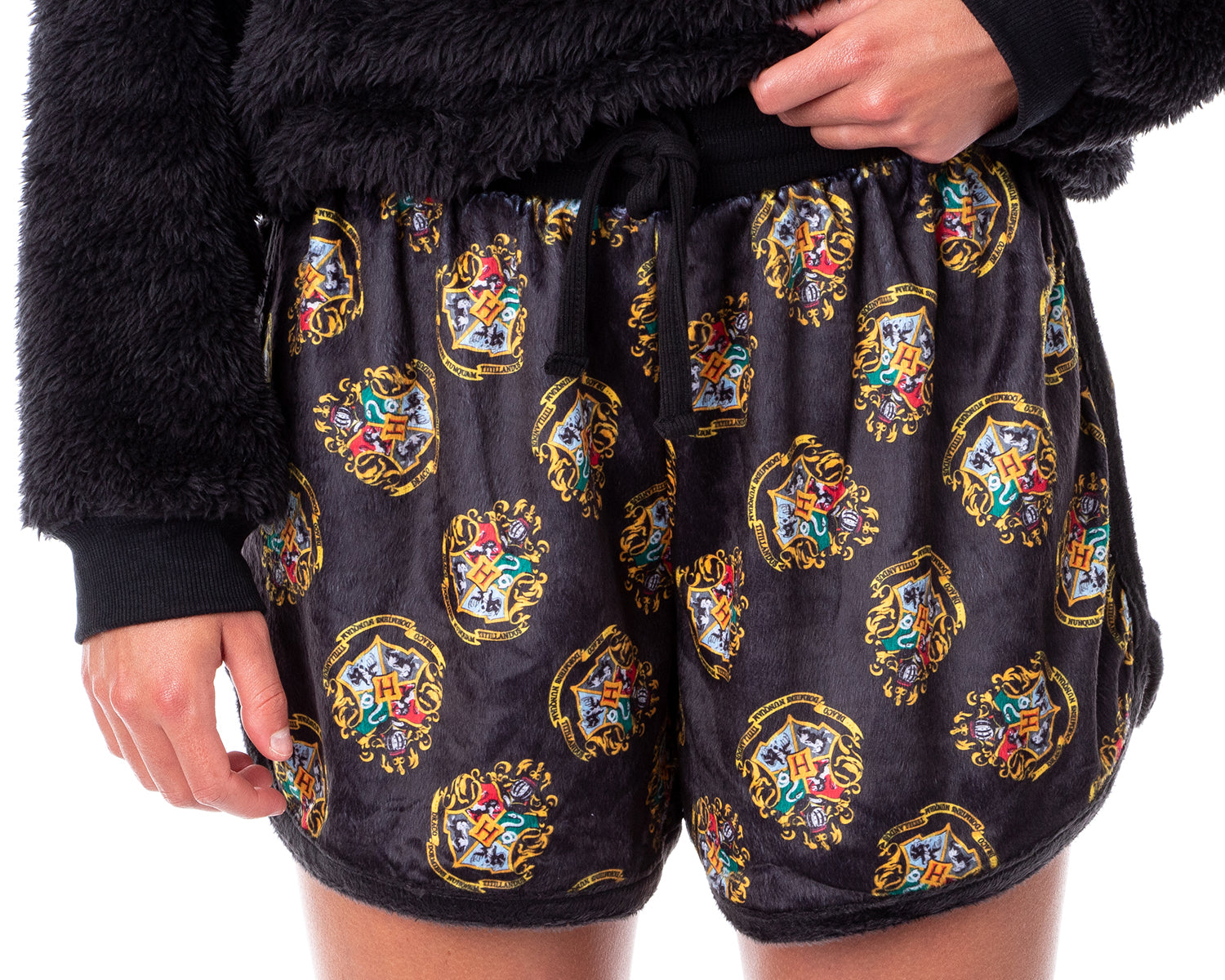 Harry Potter Womens' Hogwarts Crest Sweater and Shorts Sleep Pajama Set