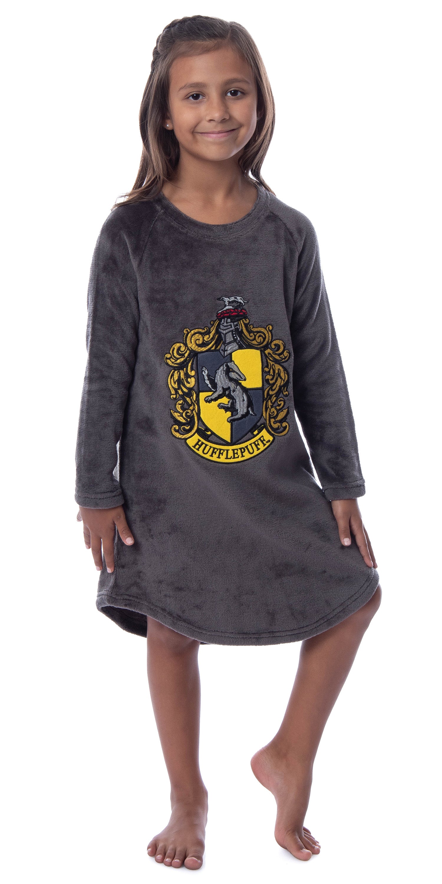 Harry Potter Girls' Hogwarts Houses Crest Raglan Pajama Nightgown-All Houses
