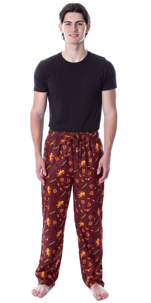 Harry Potter Adult Mens' Hufflepuff House Crest Plaid Pajama Pants (Medium)  at  Men's Clothing store