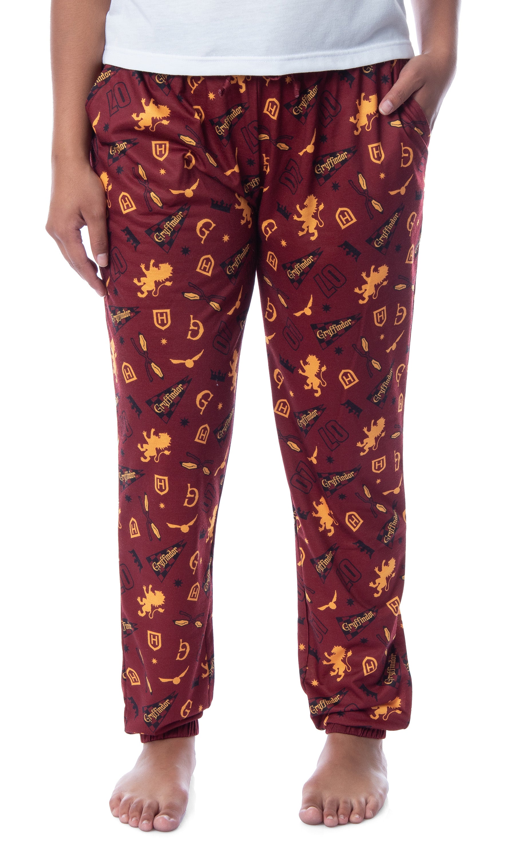 Harry Potter Womens' Hogwarts House Sleep Jogger Pajama Pants-All Houses