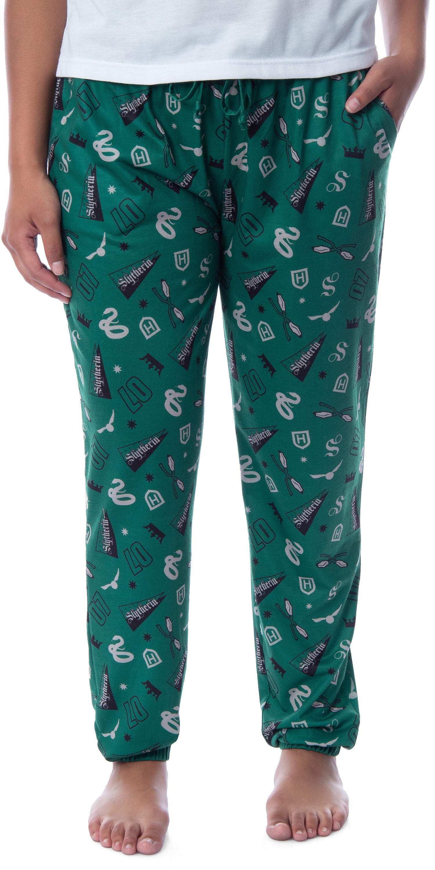 Harry Potter Womens' Hogwarts House Sleep Jogger Pajama Pants-All Houses